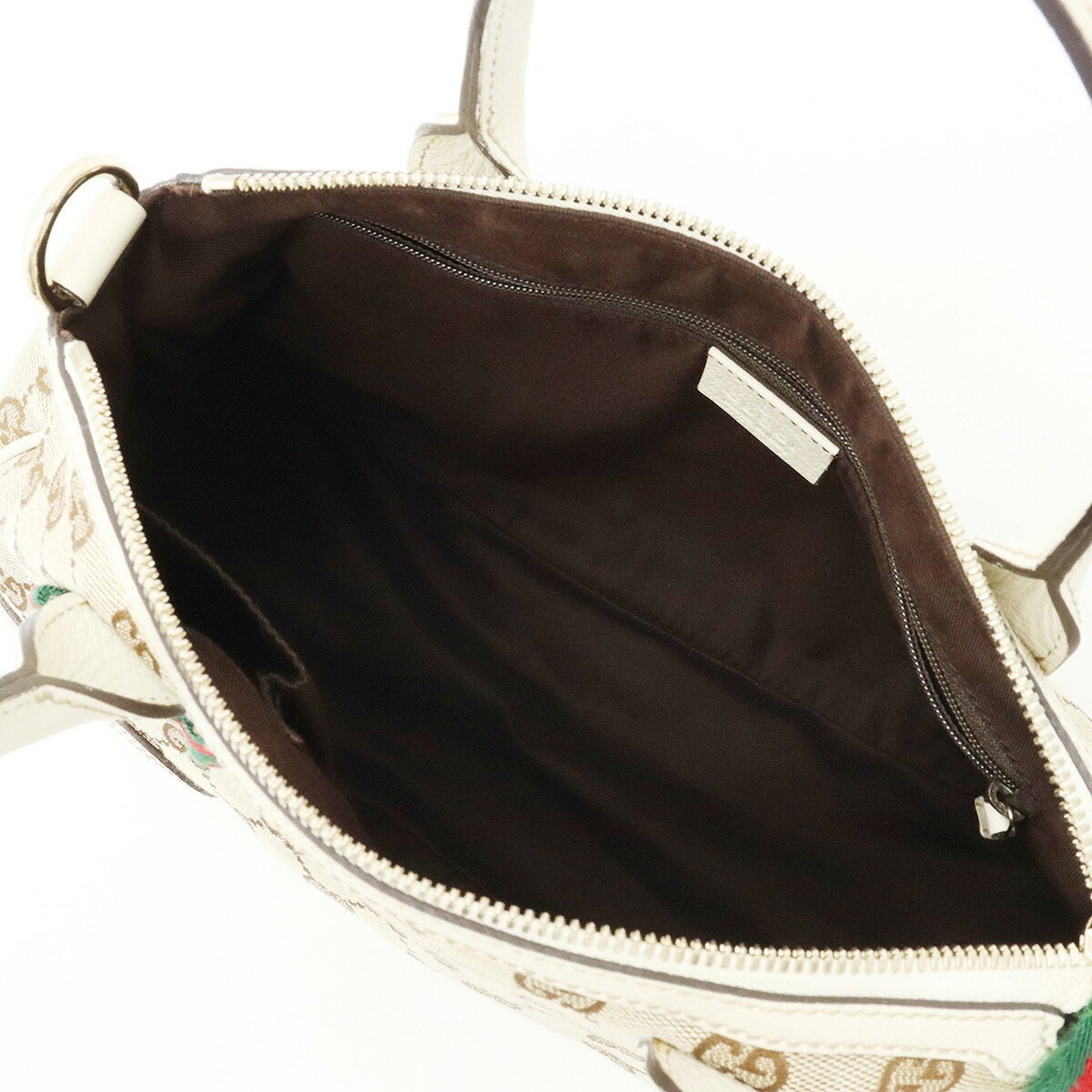 GUCCI GG Canvas Princey Sherry Line Handbag Shoulder Bag Leather Beige Ivory 211977