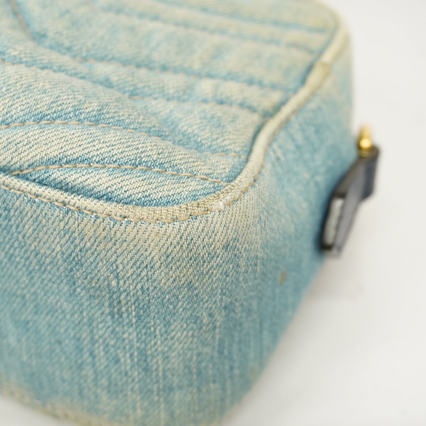 Gucci GG Marmont Shoulder Bag Velor 447632 Women's Denim Light Blue