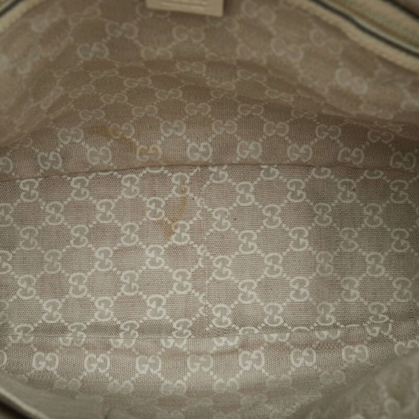Gucci Bamboo GG Canvas HandBag Shoulder Bag 282315 White Leather Ladies