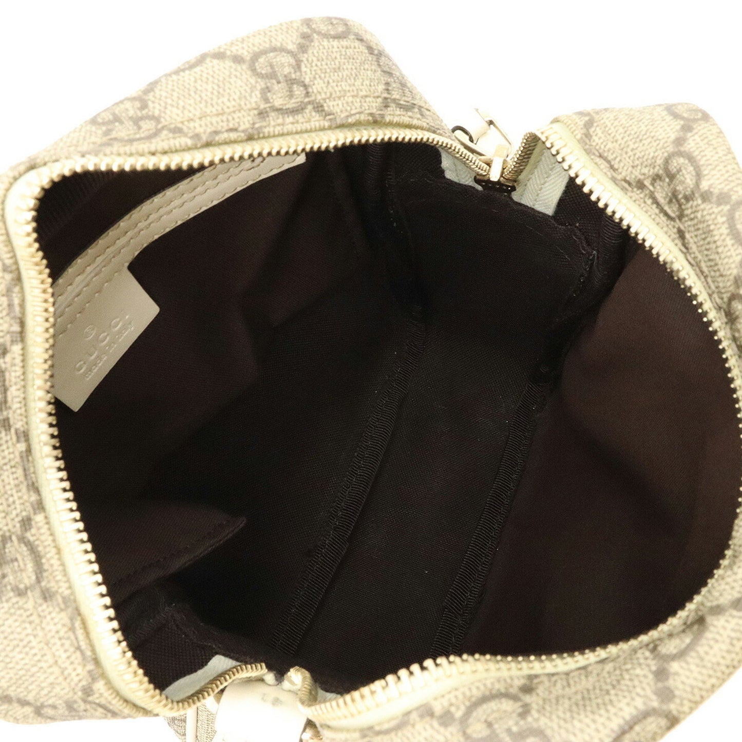GUCCI GG Plus Supreme Shoulder Bag Pochette PVC Leather Khaki Beige Brown Ivory 233268