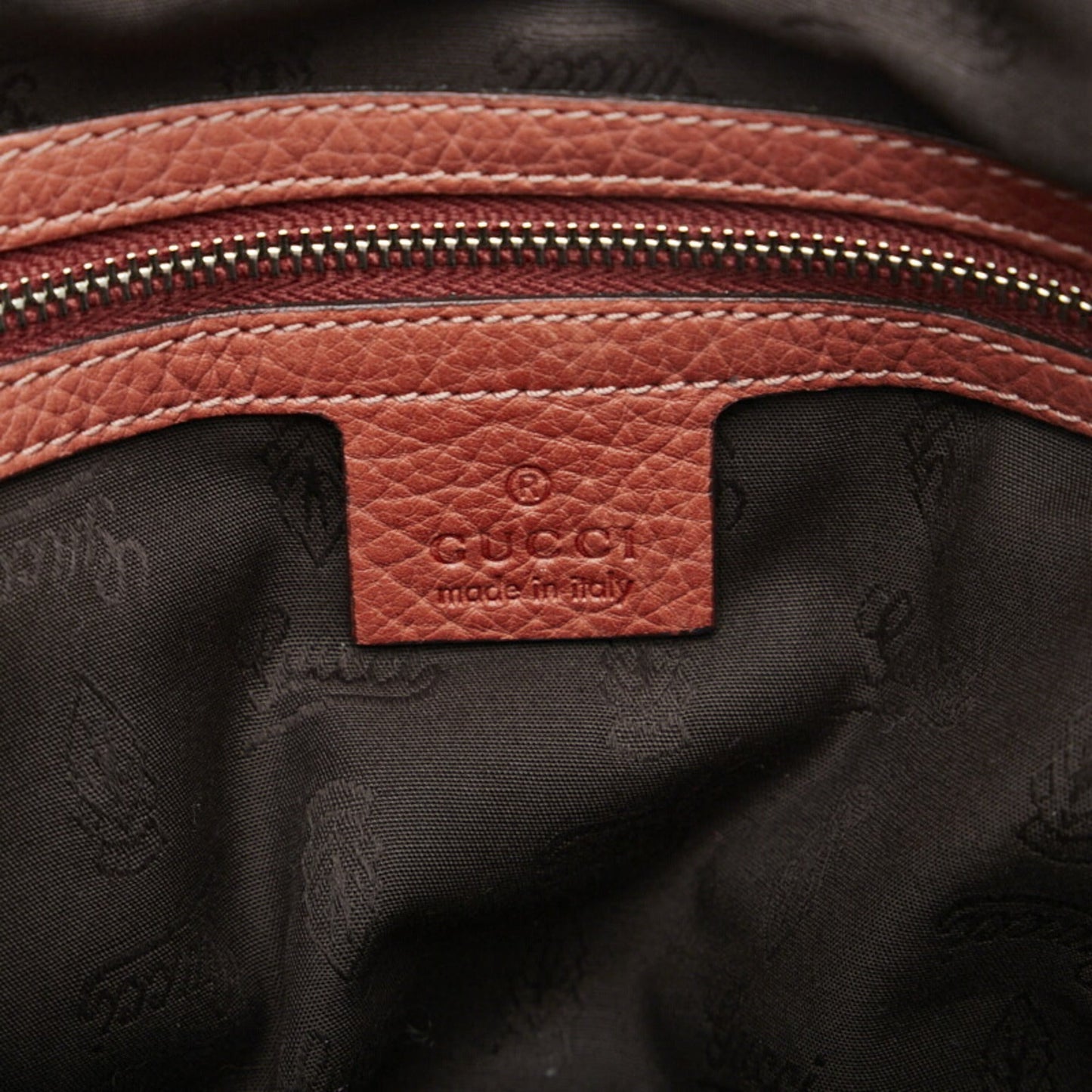 GUCCI bamboo handle handbag tote bag 232947 orange leather ladies