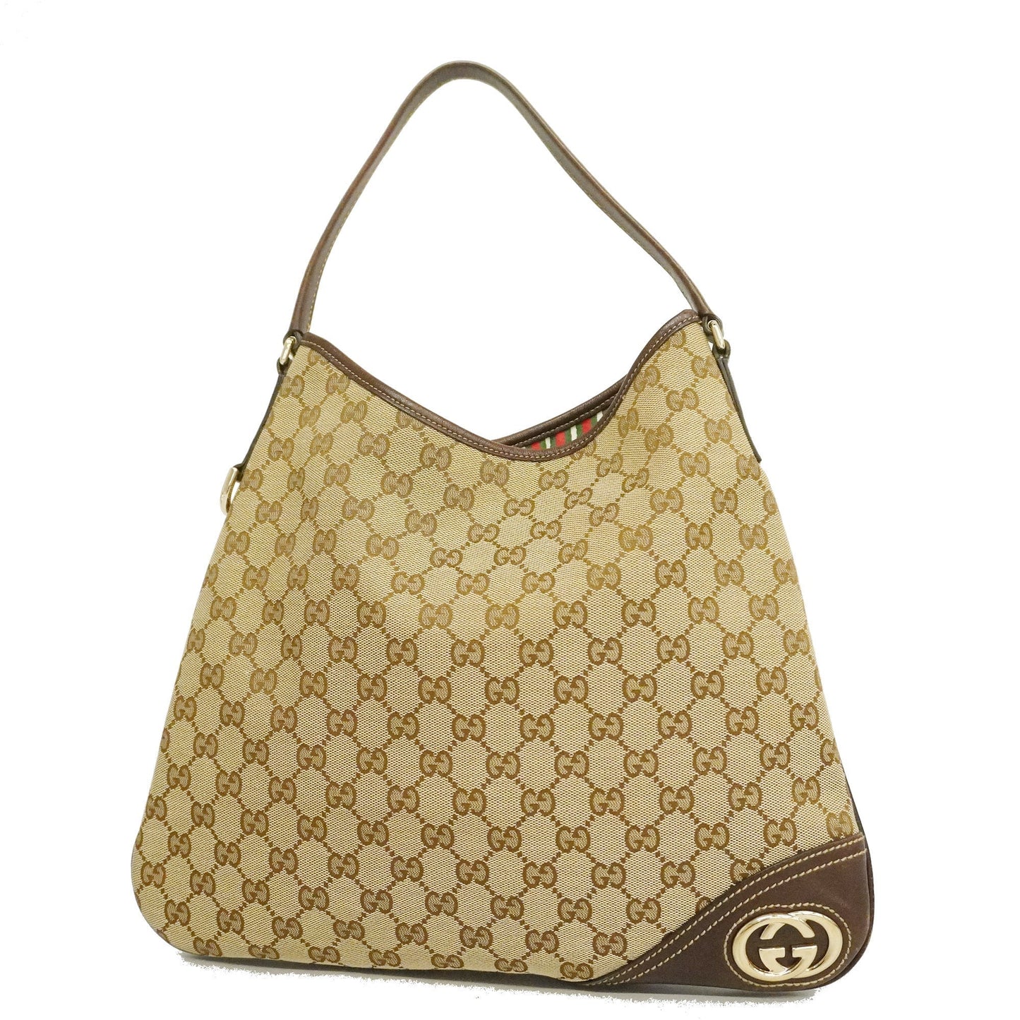 Gucci GG Canvas 169947 Women's GG Canvas,Leather Tote Bag Beige