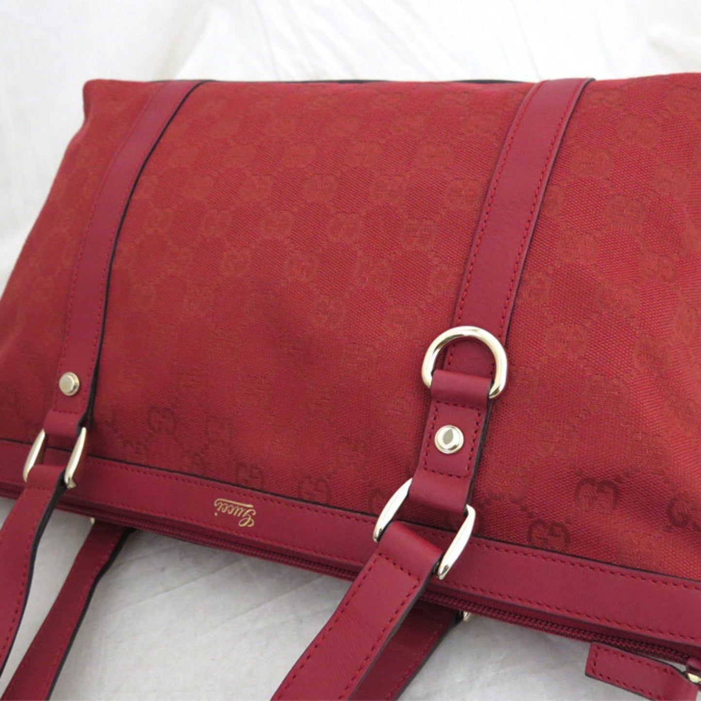 Gucci Shoulder Bag GG Canvas Canvas/Leather Dark Red Women's 272399