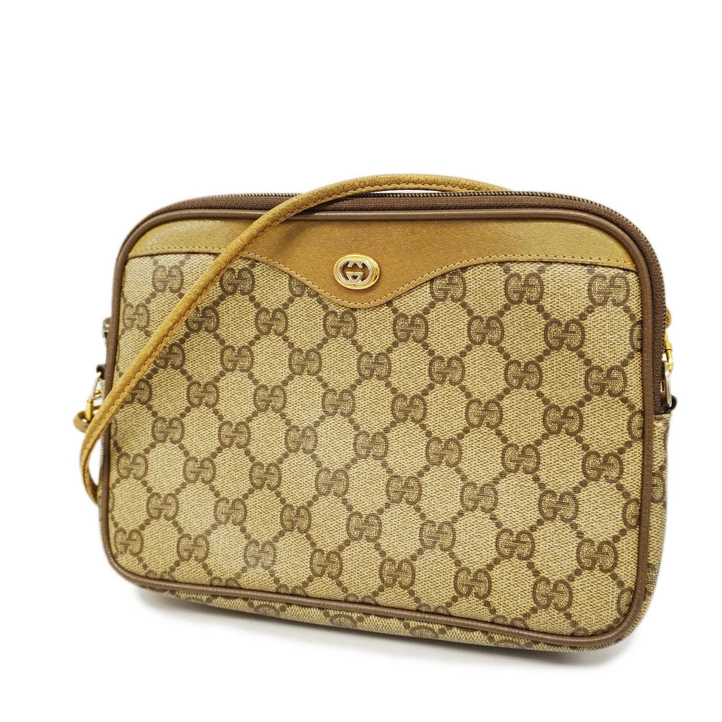 GUCCIAuth Shoulder Bag 97 02 068 Women's GG Supreme,Leather Beige