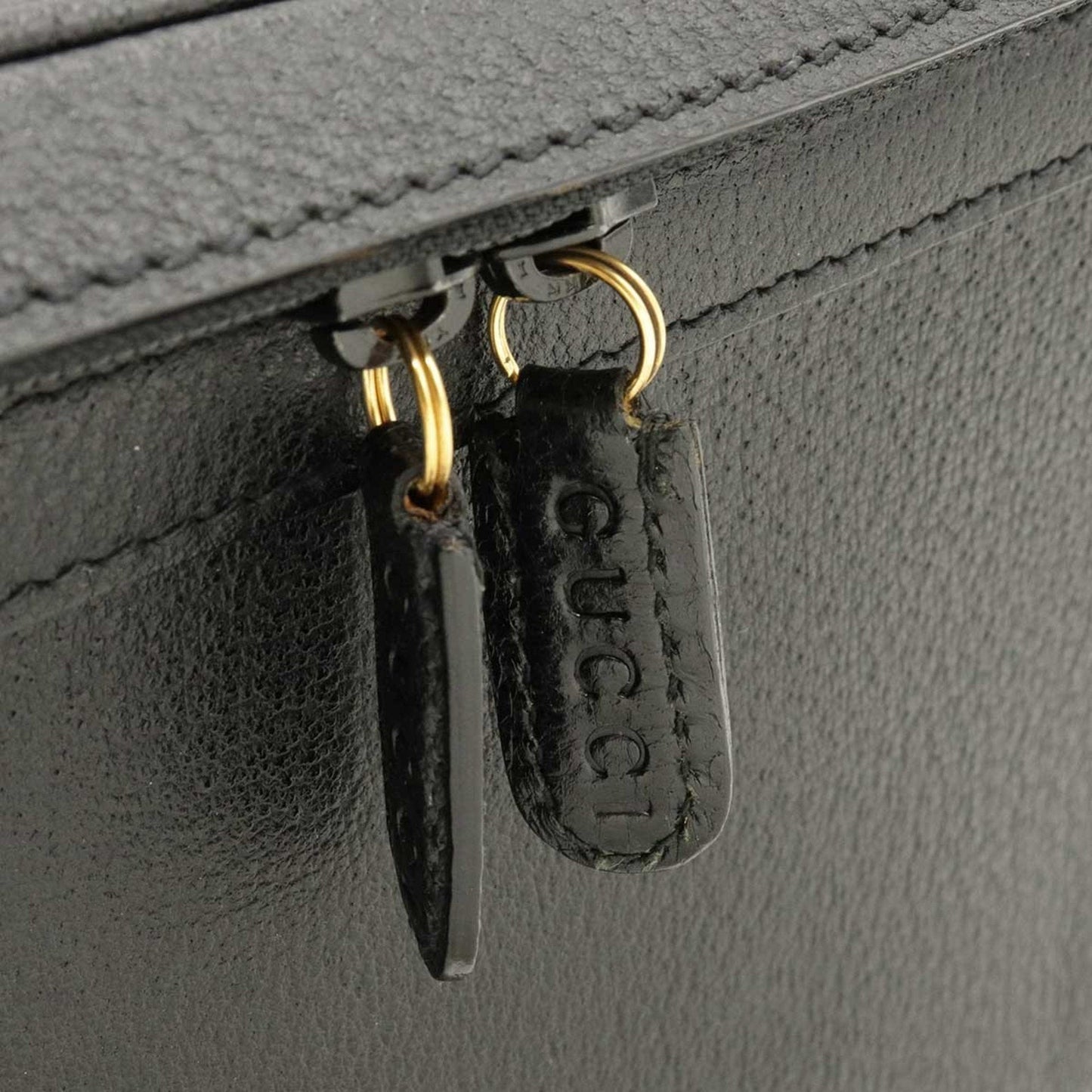Gucci bamboo vanity bag handbag shoulder leather black 013 122 2491