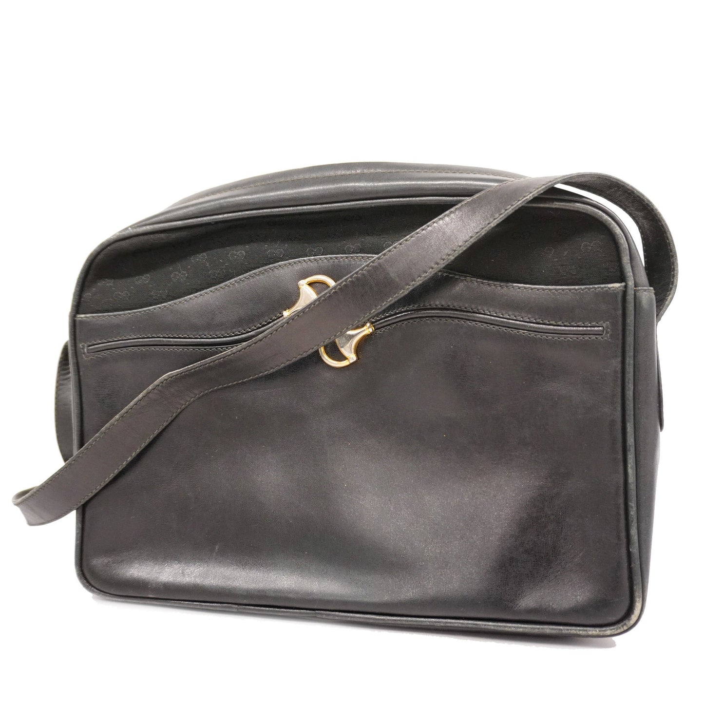 Gucci Micro GG 22 001 3100 Women's Canvas,Leather Shoulder Bag Black