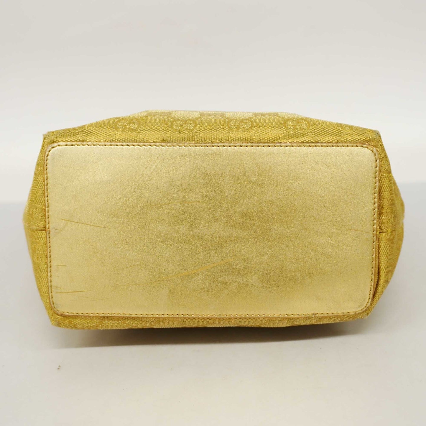 GUCCIAuth 002 1099 Women's GG Canvas Tote Bag Gold