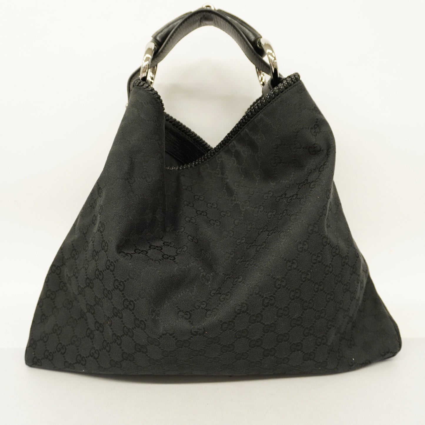 Gucci Horsebit Shoulder Bag 114900 Women's GG Canvas Shoulder Bag Black