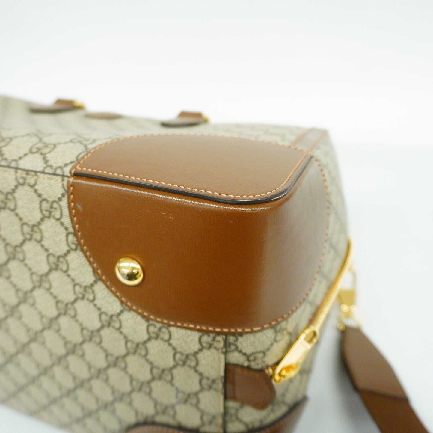 Gucci Interlocking G 322055 Unisex GG Supreme Boston Bag Beige,Brown