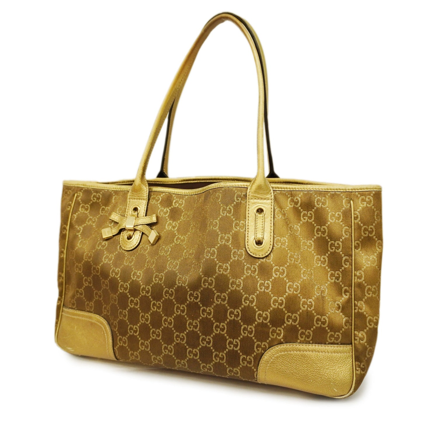 Gucci Princey 163805 Women's Nylon,Leather Tote Bag Brown