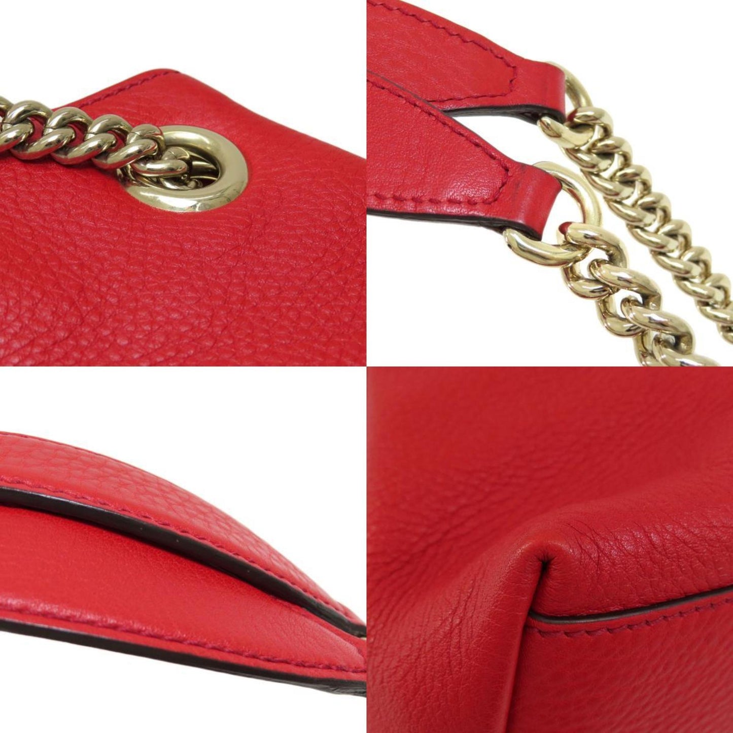 GUCCI 308982 Chain Shoulder Soho Tote Bag Leather Women's
