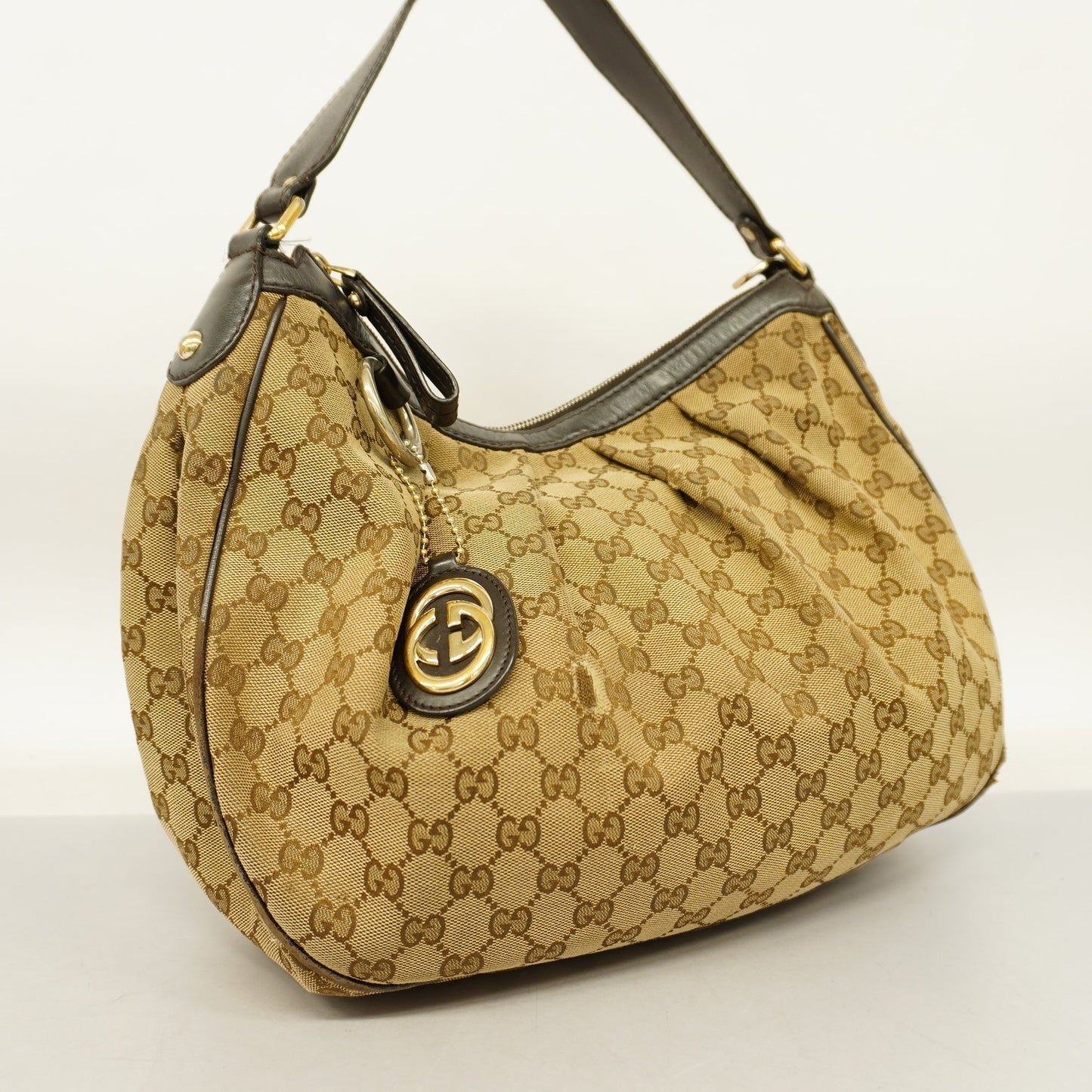 Gucci Sukey Shoulder Bag 232955 GG Canvas,Leather Shoulder Bag Beige,Brown