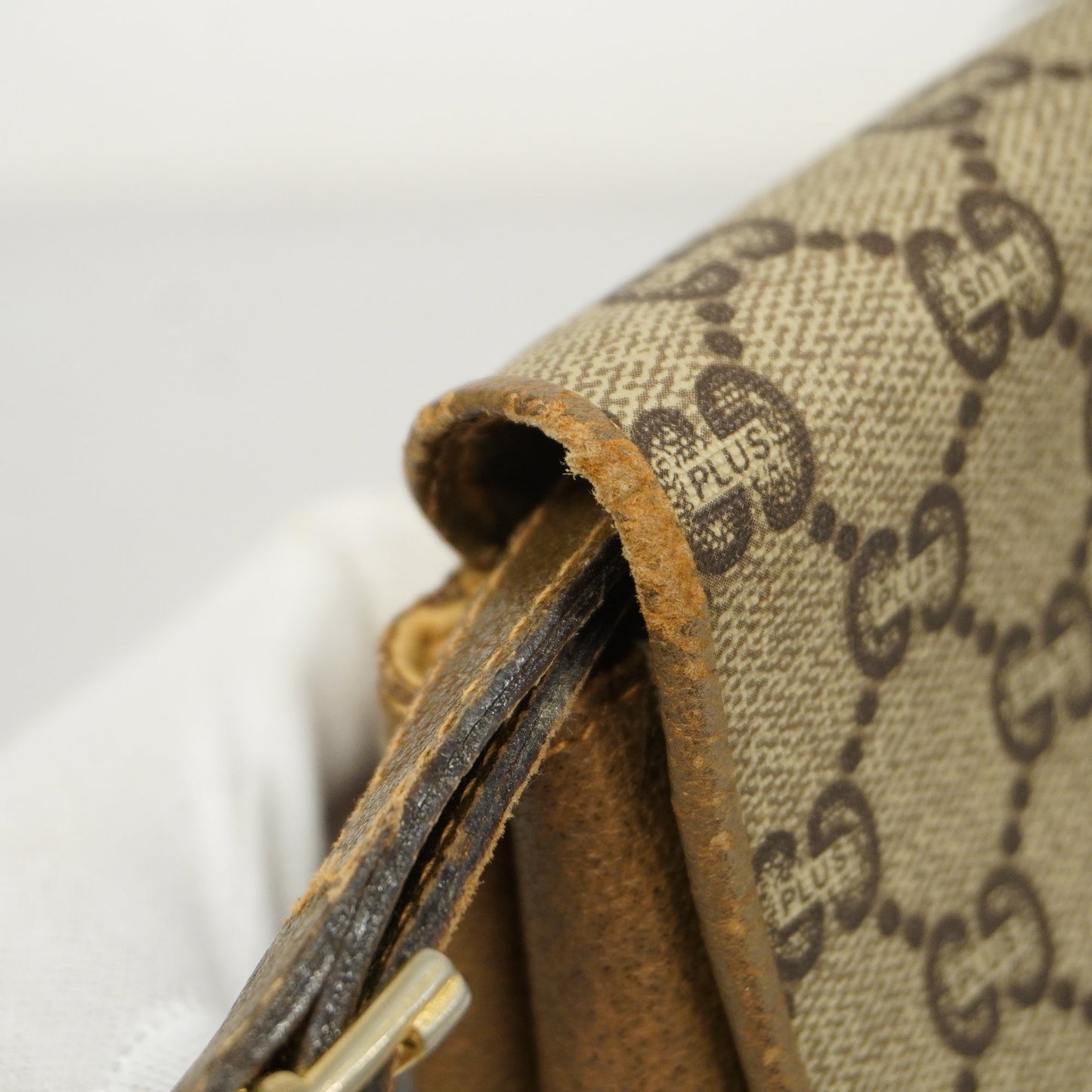 GUCCI GG Plus 122754 PVC Shoulder Bag Beige,Brown
