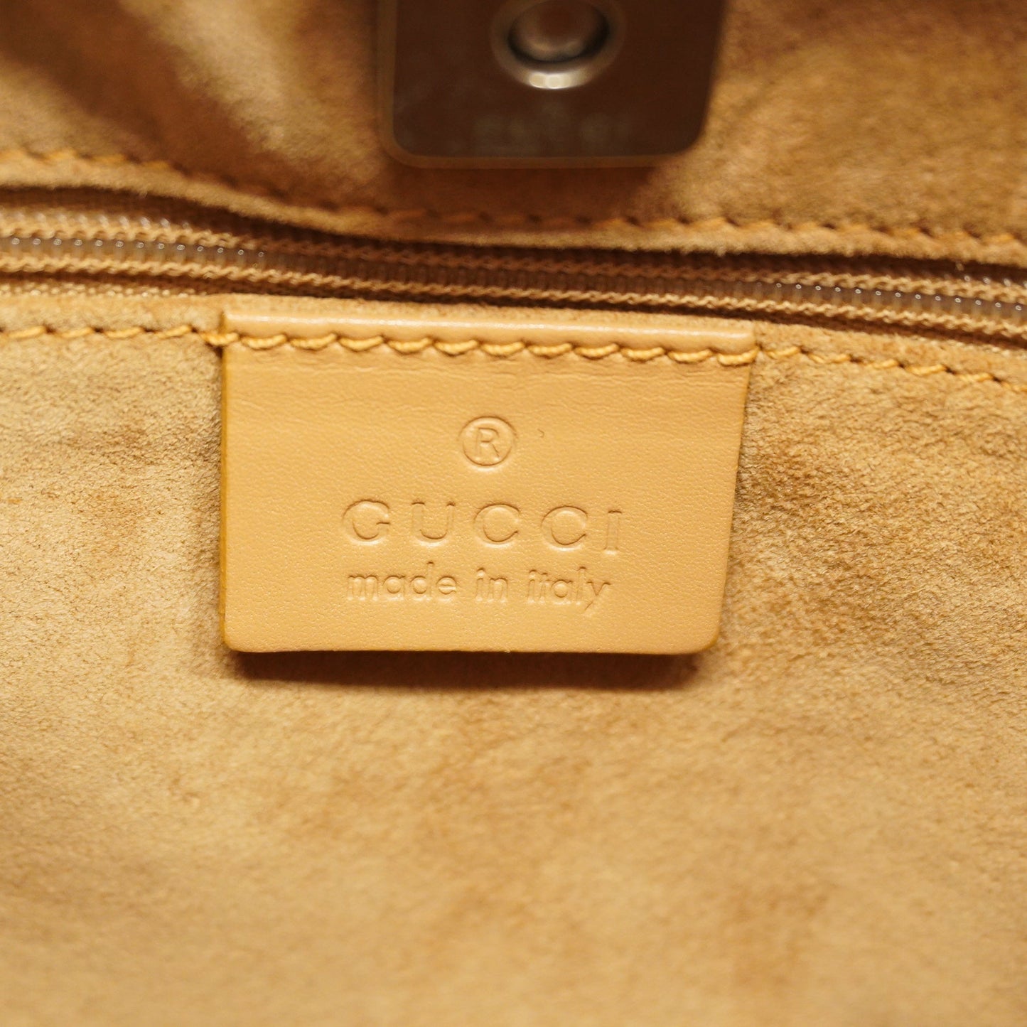 Gucci 001 3767 Women's Leather Shoulder Bag Beige