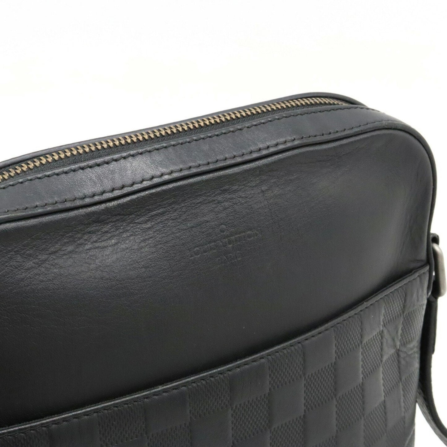 LOUIS VUITTON Damier Infini Pochette District Shoulder Bag Onyx Black N23355