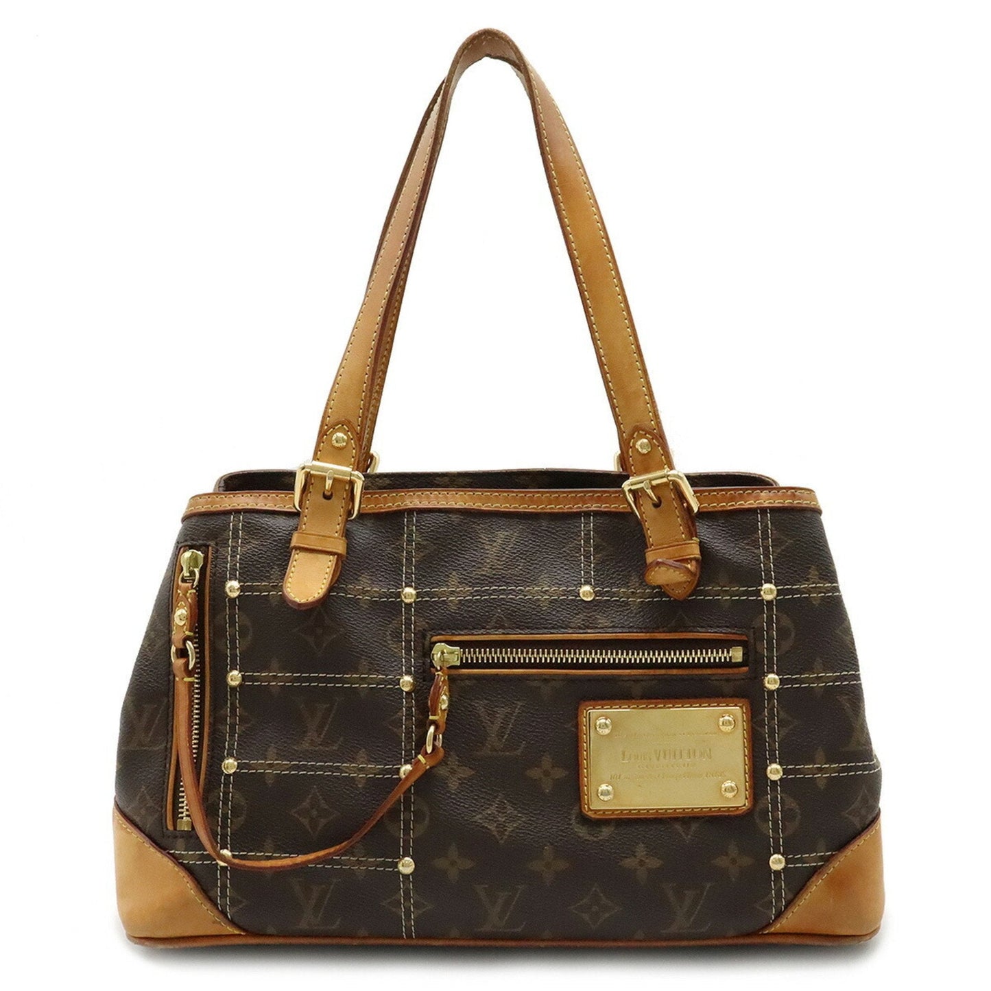 LOUIS VUITTON Monogram Rivet Tote Bag Shoulder Stitch M40140