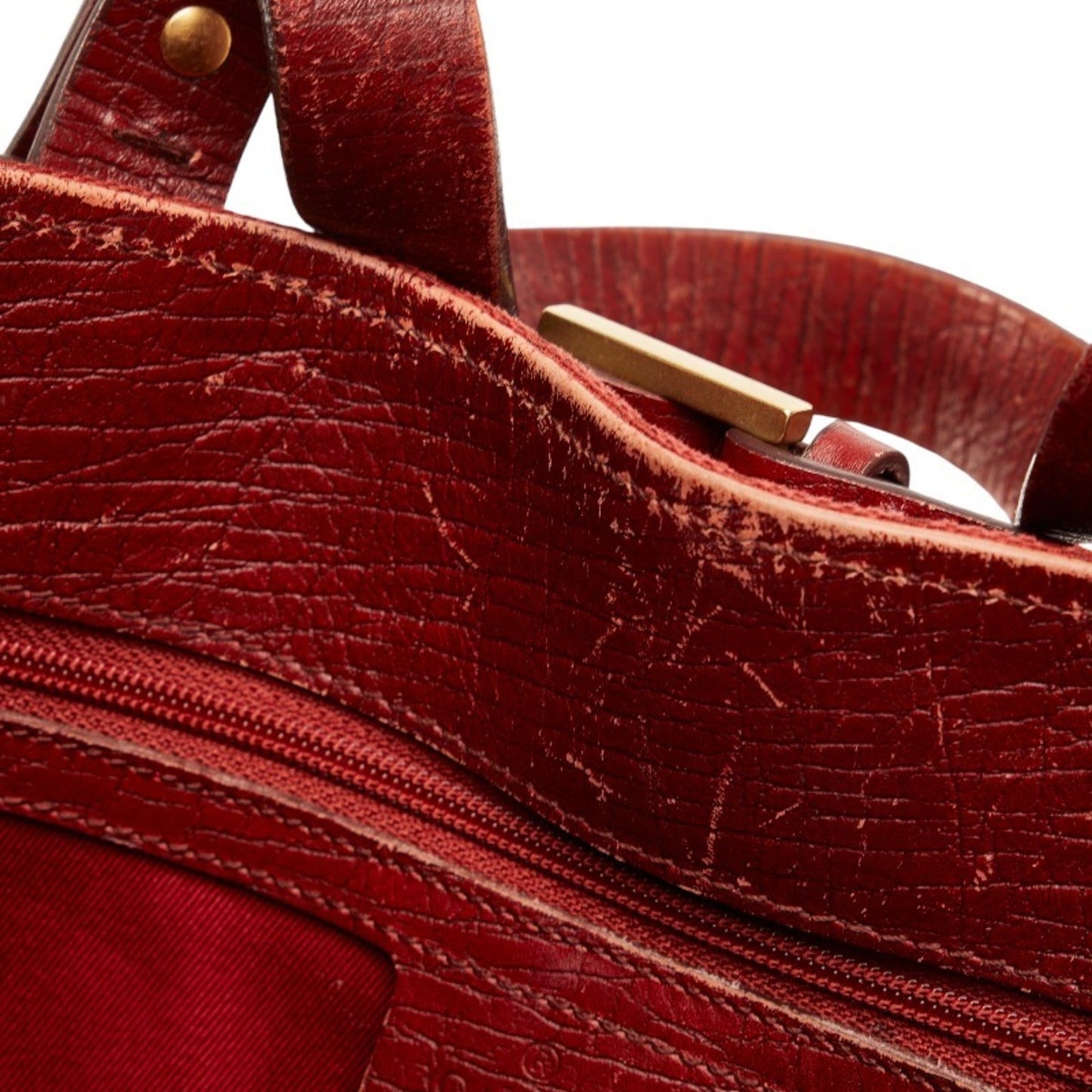 GUCCI GG canvas handbag tote bag 106251 red leather ladies
