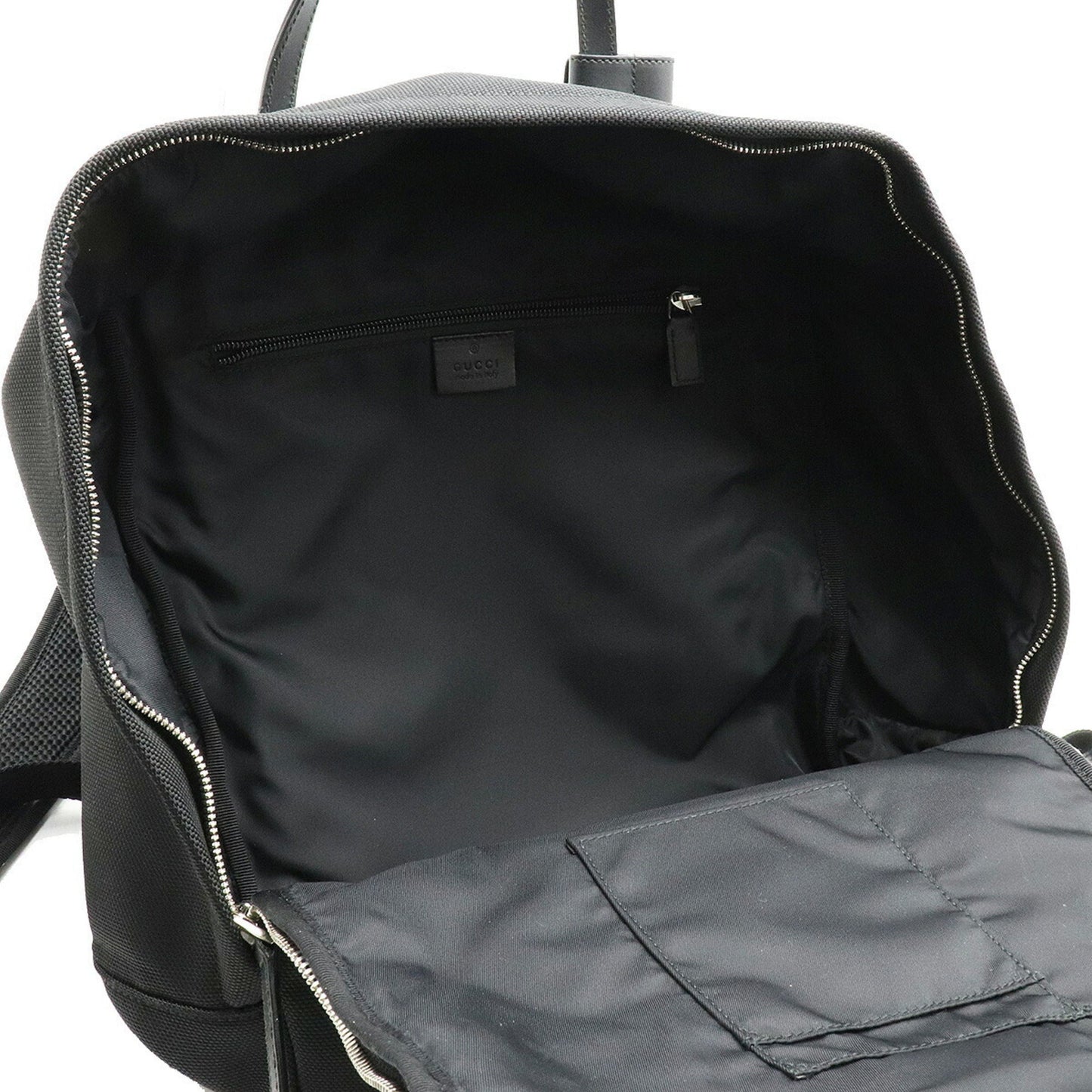 Gucci sherry line backpack rucksack techno canvas leather black green red 495558