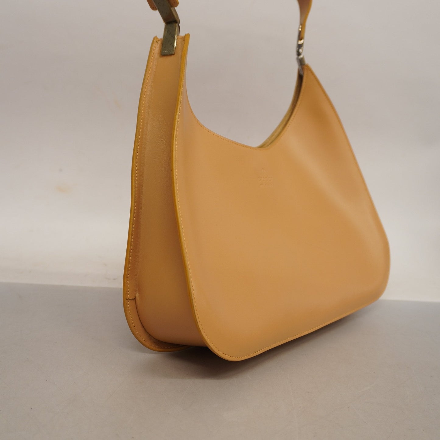 Gucci 001 3767 Women's Leather Shoulder Bag Beige