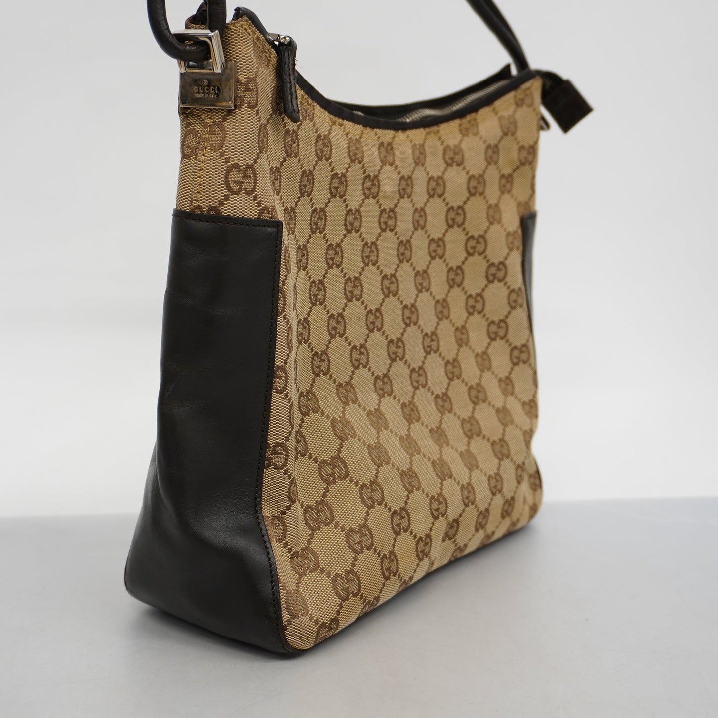 GUCCIAuth GG Canvas Shoulder Bag 001 3766 Women's Leather Shoulder Bag Beige