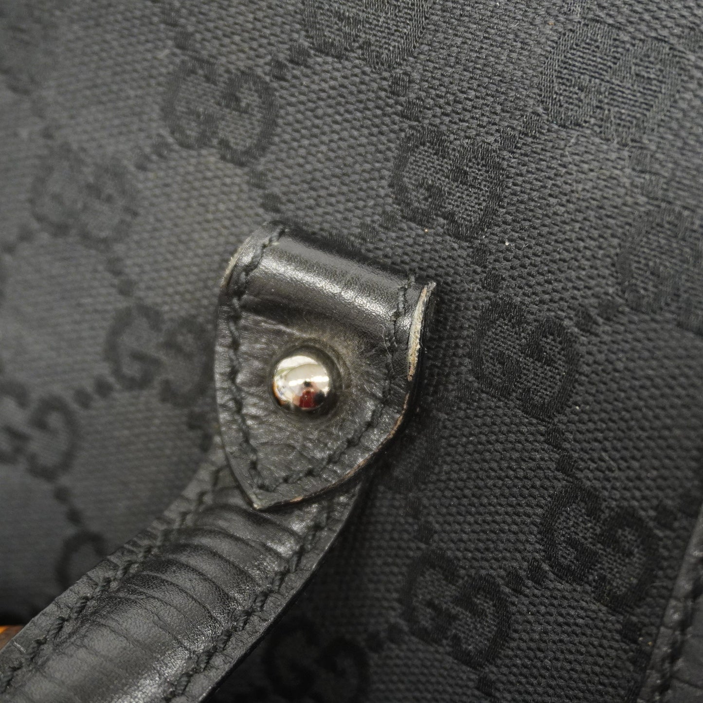GUCCIAuth Bamboo Handbag 111713 Women's GG Canvas Handbag Black