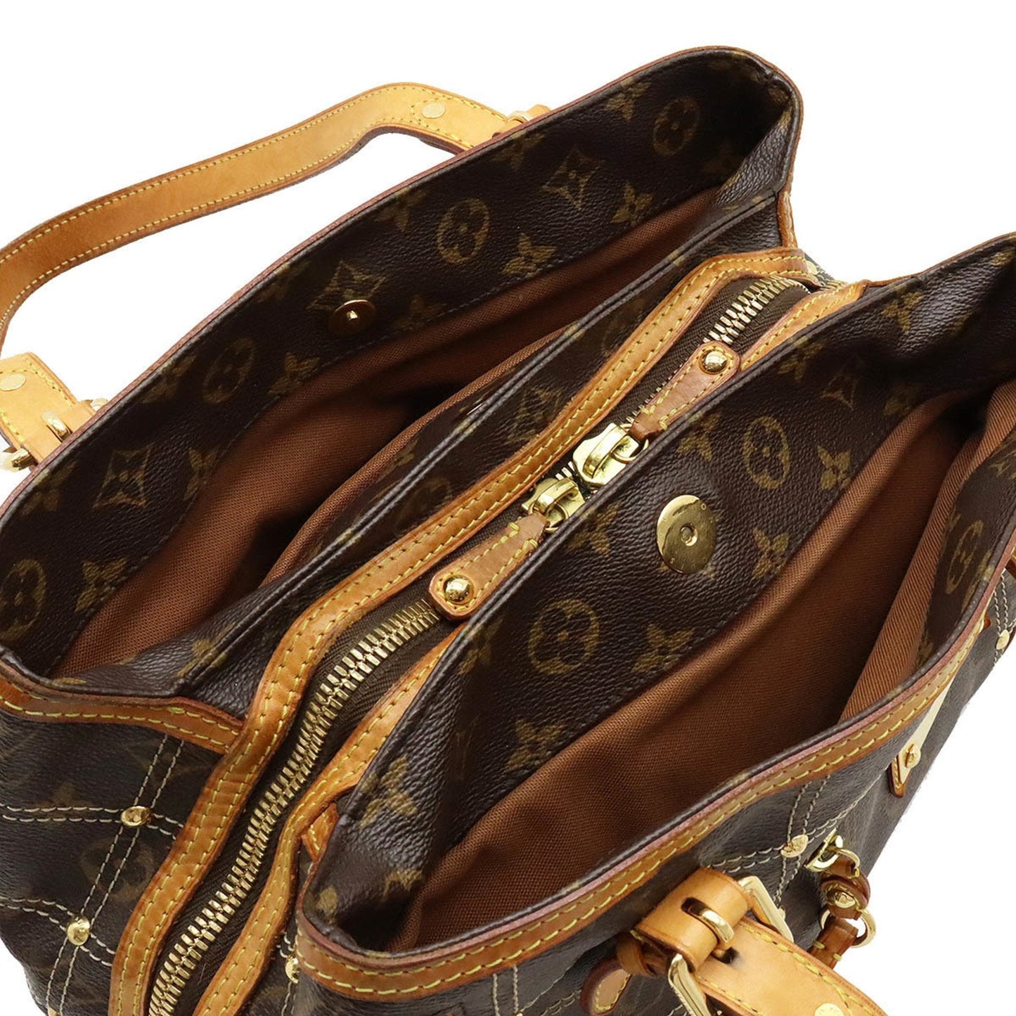 LOUIS VUITTON Monogram Rivet Tote Bag Shoulder Stitch M40140