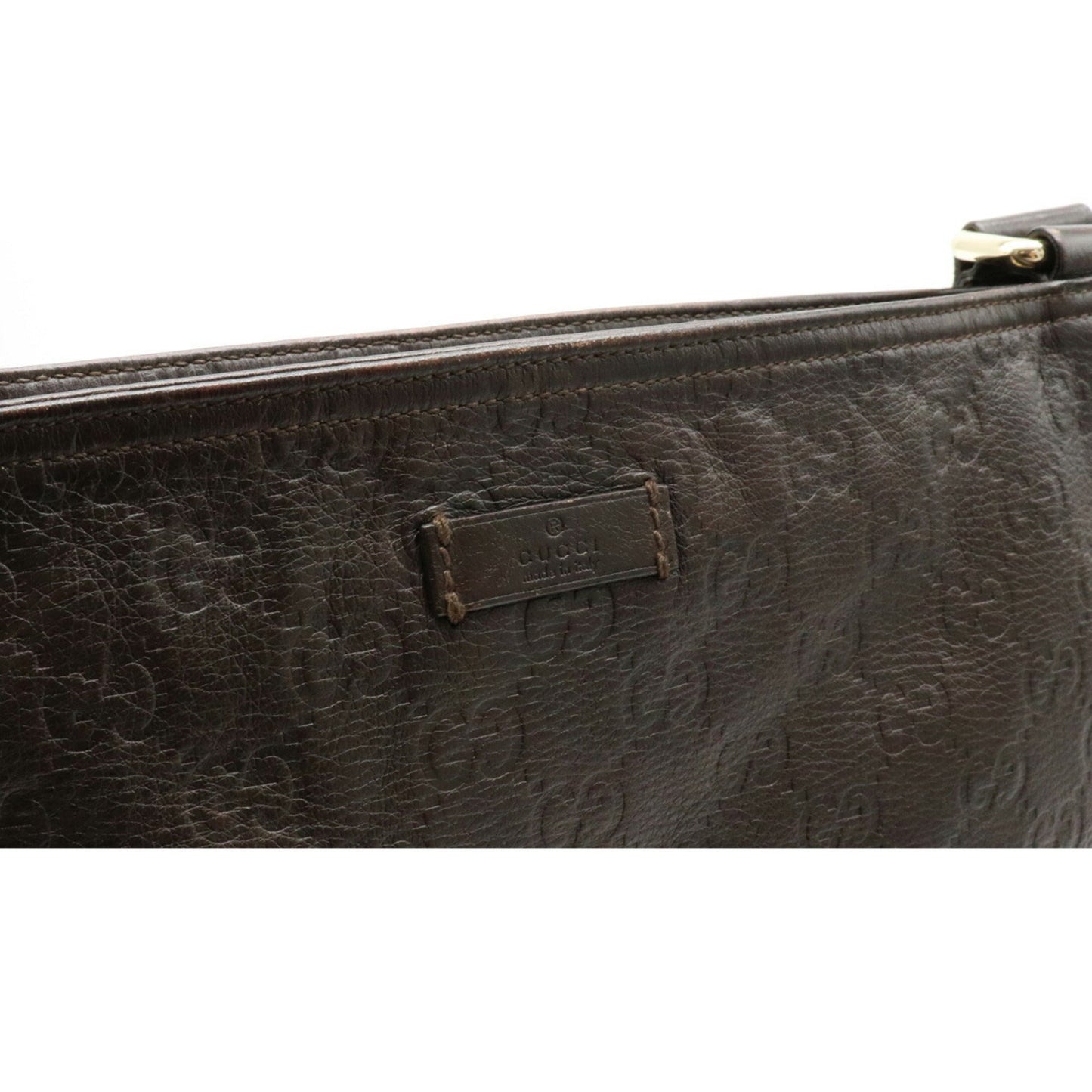 Gucci shoulder bag crossbody leather dark brown 201446