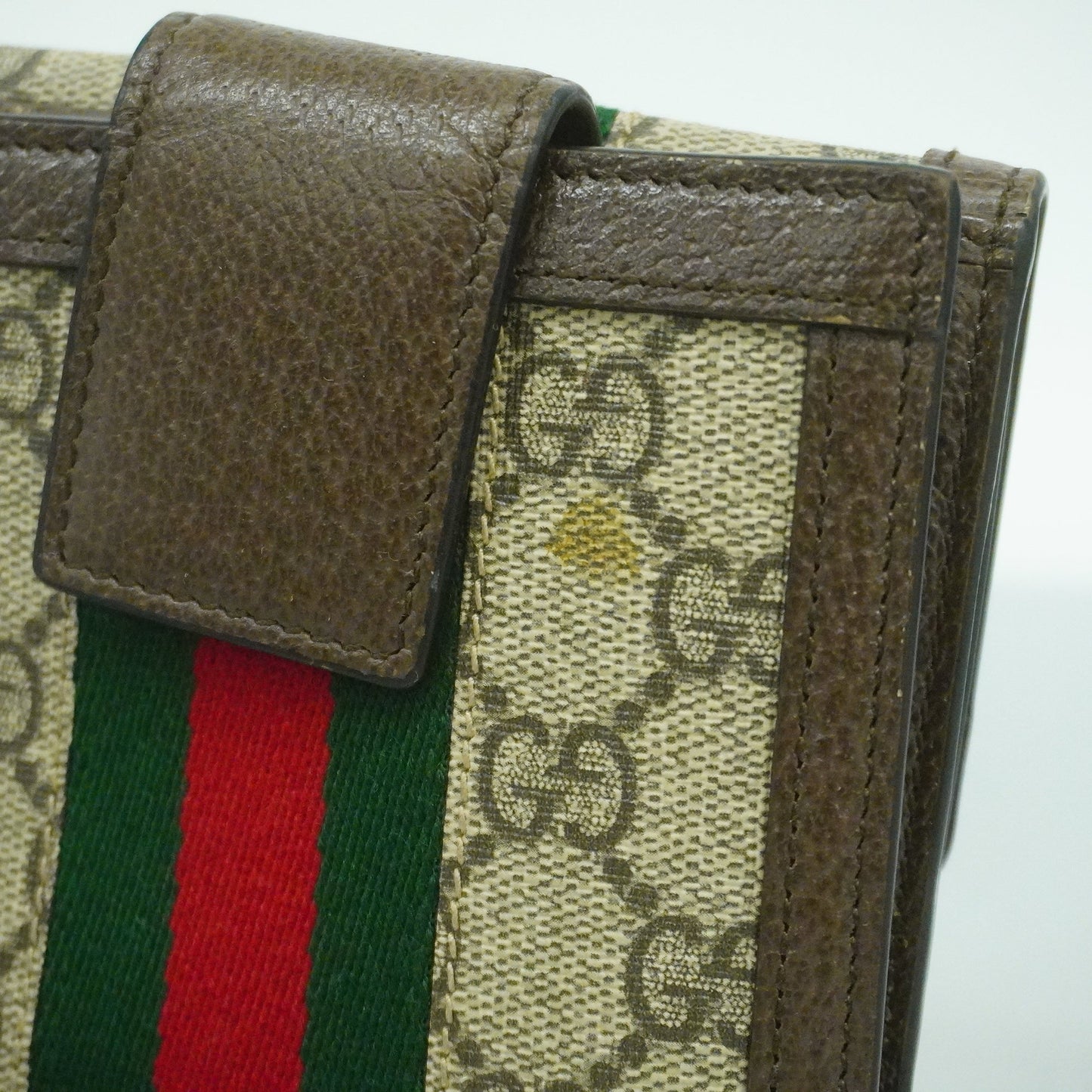 GUCCI Ophidia Bi-fold Wallet Gold Metal Fittings 523173 Women's GG Supreme