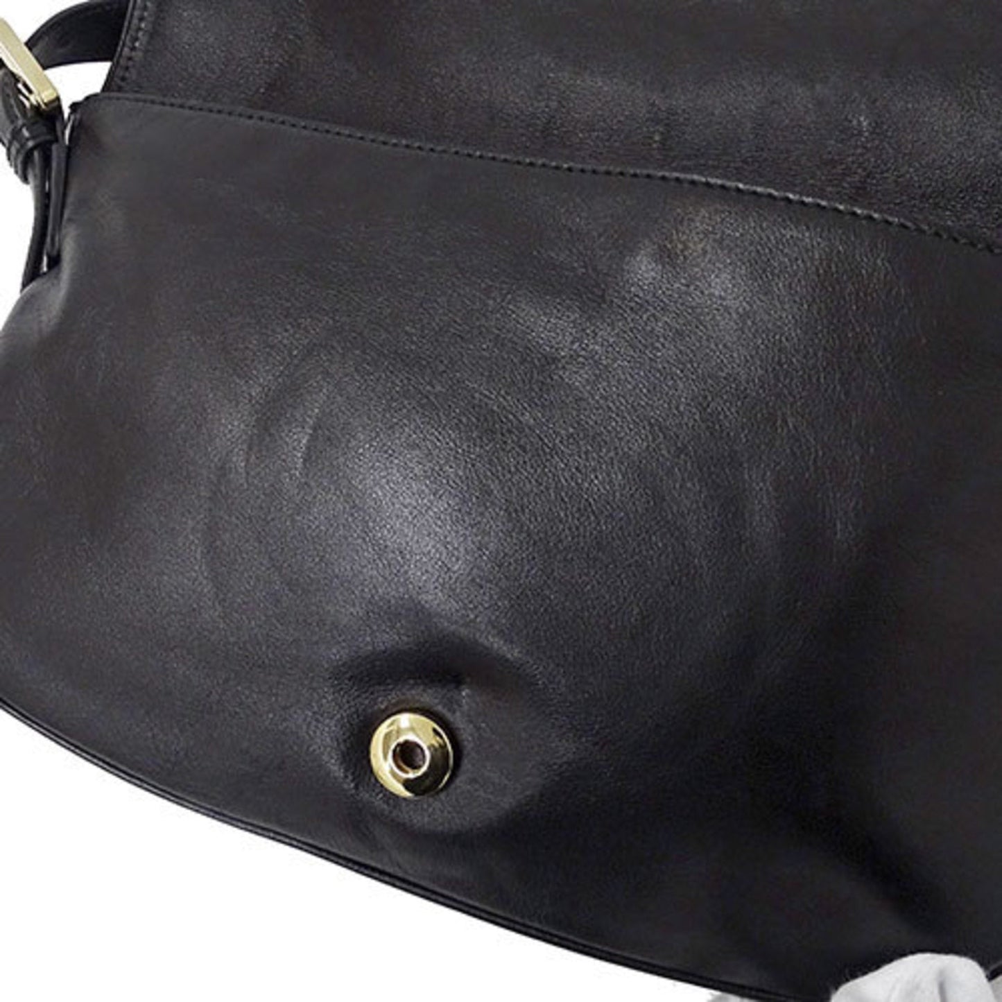 Gucci bag ladies shoulder leather black 161727