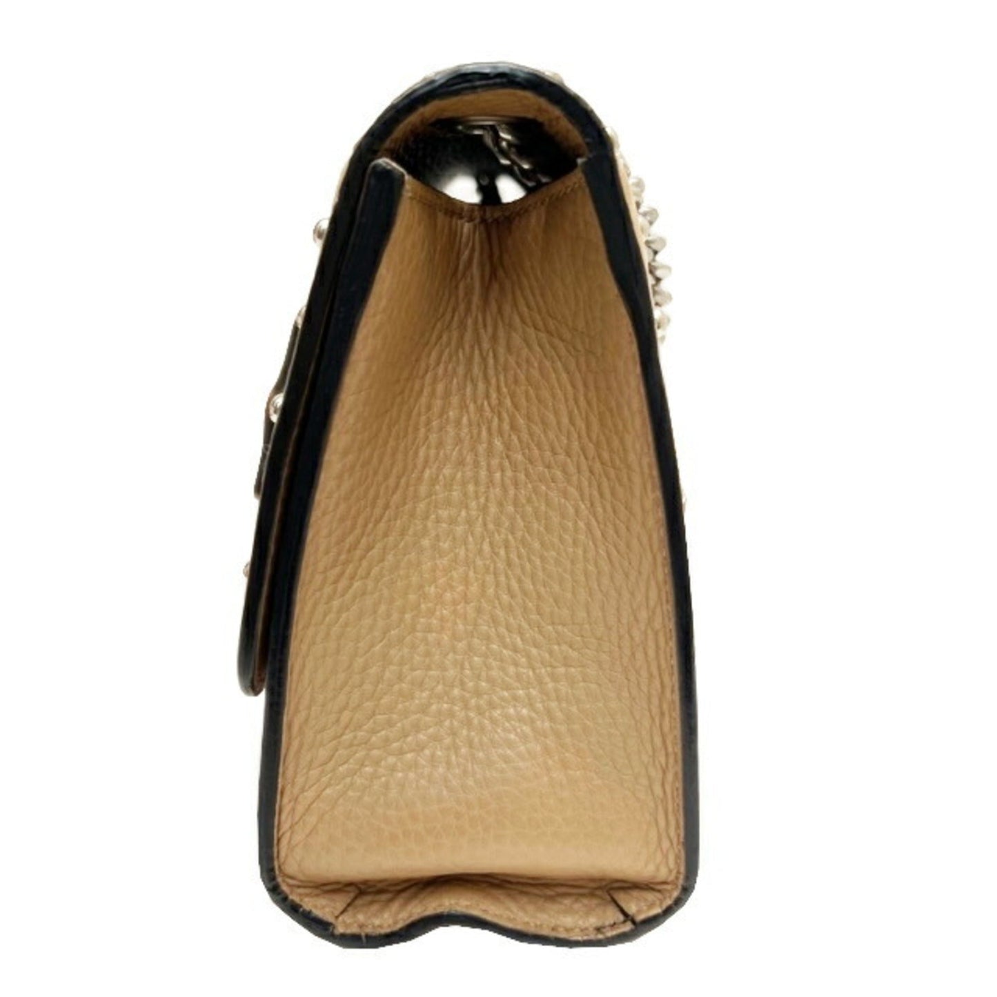 Gucci bamboo studs with fringe chain shoulder Bag ladies pink beige leather 387611