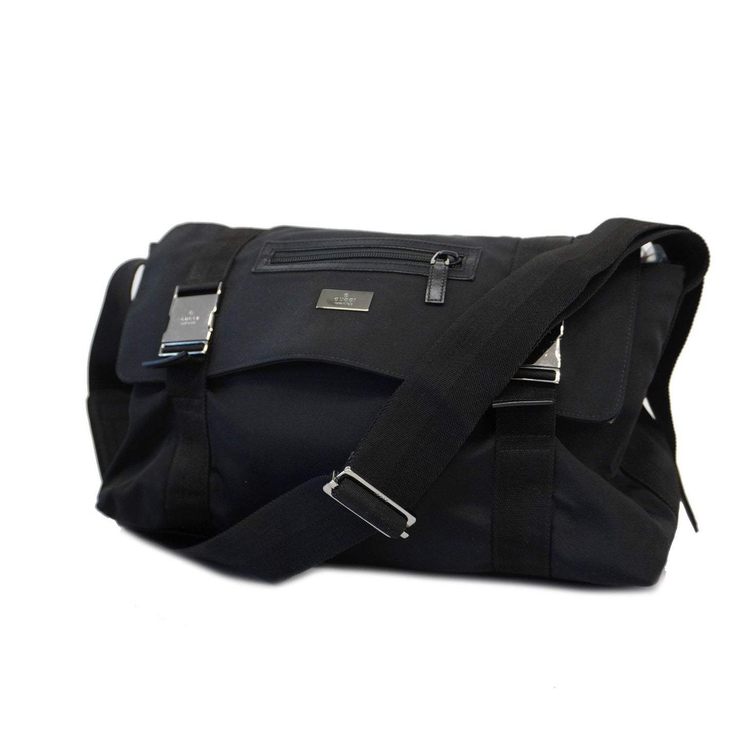 GUCCIAuth Shoulder Bag 122374 Women's Nylon Shoulder Bag Black