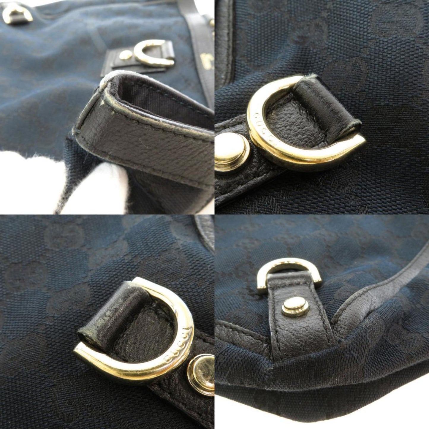 Gucci 130739 GG Tote Bag Canvas Leather Ladies