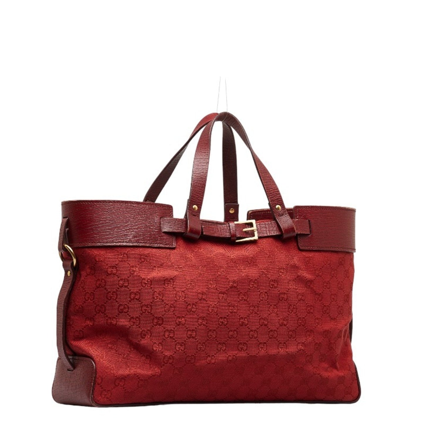 GUCCI GG canvas handbag tote bag 106251 red leather ladies