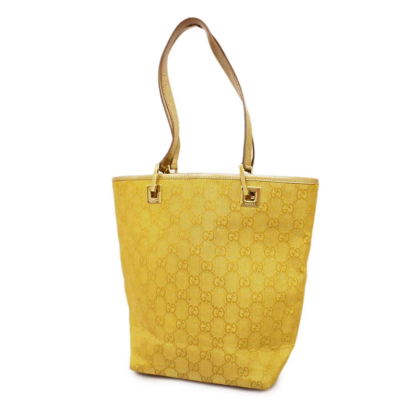 GUCCIAuth 002 1099 Women's GG Canvas Tote Bag Gold