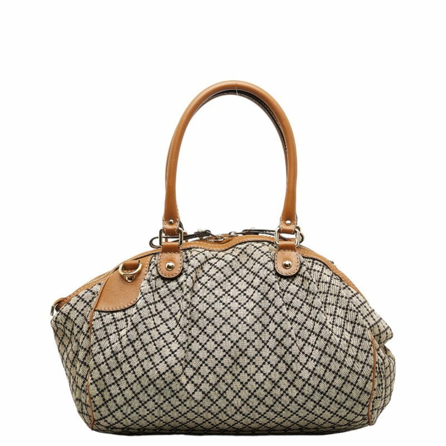 GUCCI Diamante Sookie Handbag Shoulder Bag 2WAY 223974 Beige Black Canvas Leather Ladies