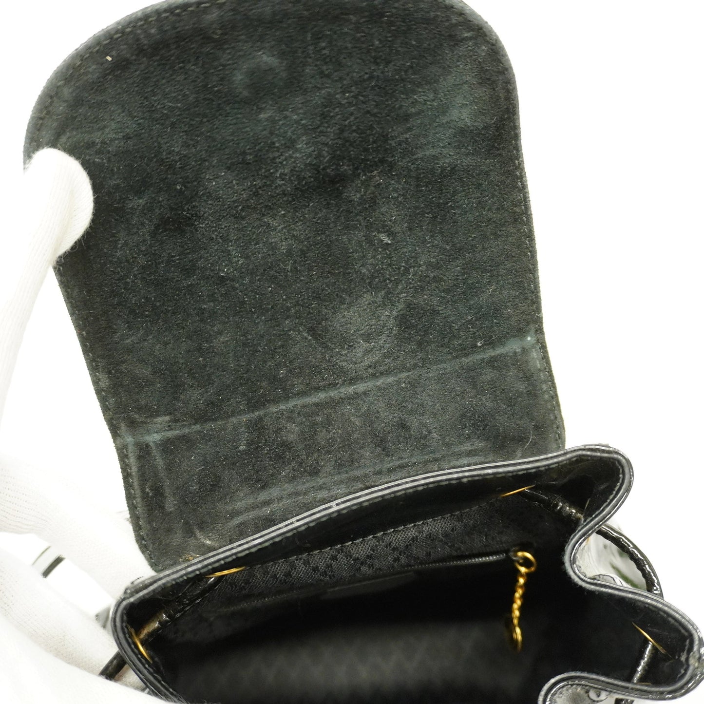 GUCCI Bamboo Rucksack Enamel 003 2058 0030 Women's Backpack Black