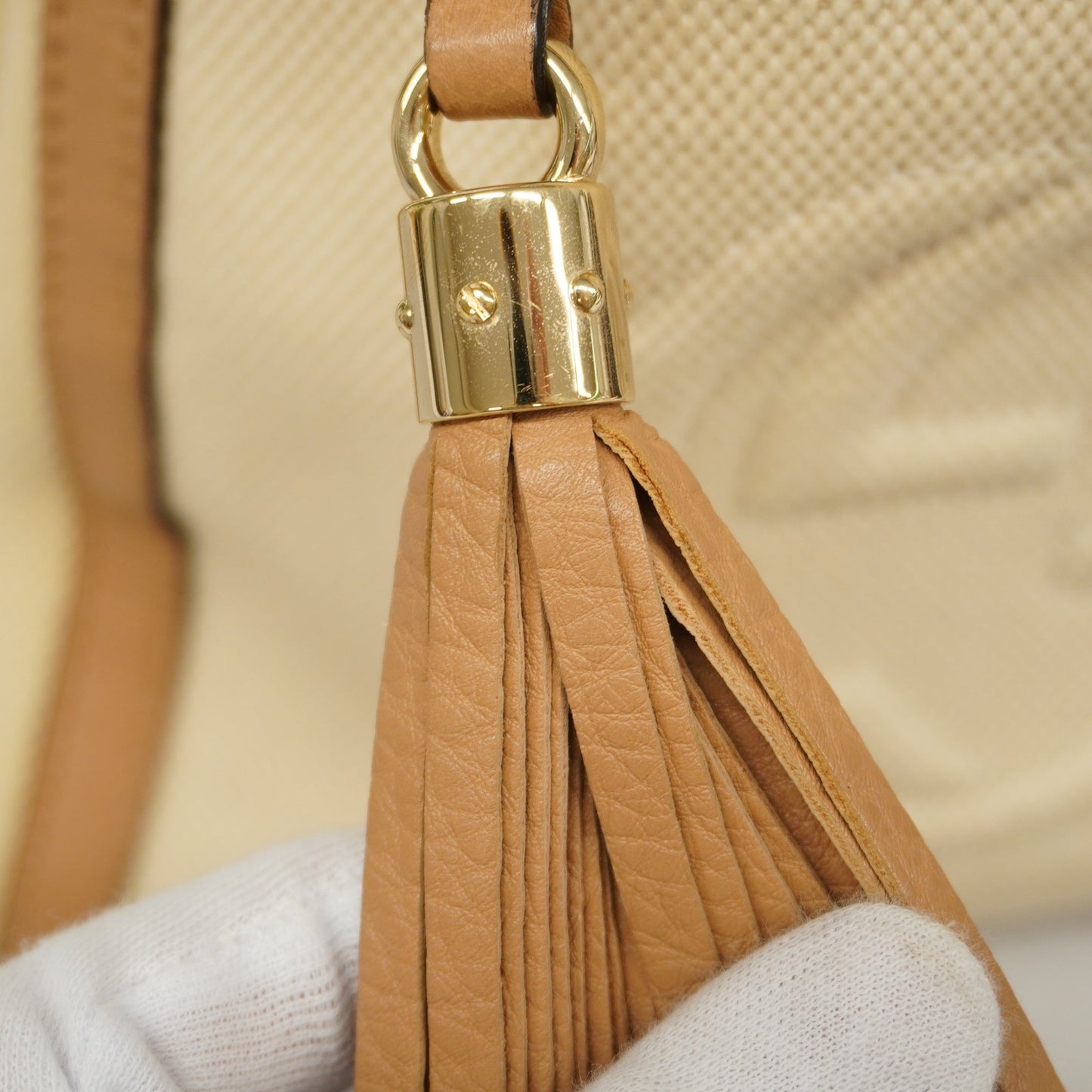 GUCCIAuth Soho 2way Bag Natural/brown336751Leather,Canvas Handbag,Shoulder Bag