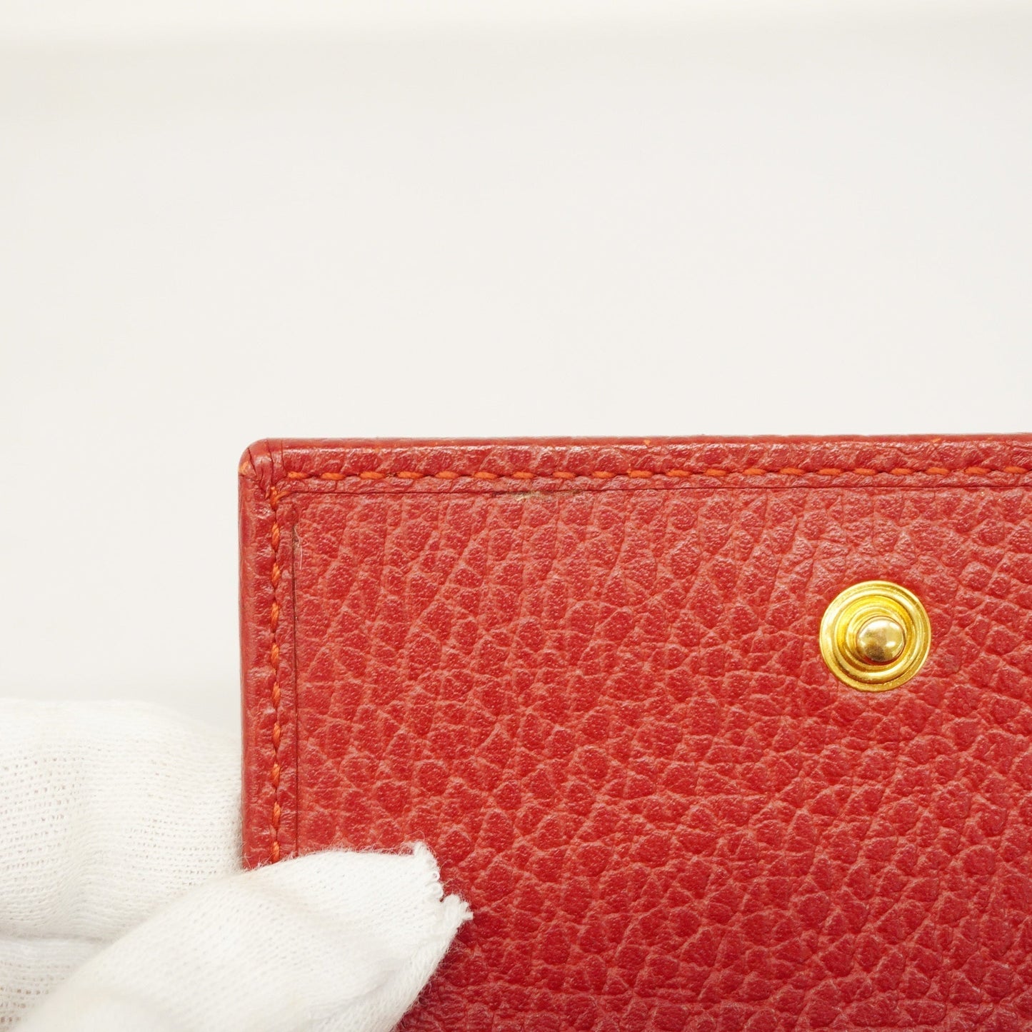 GUCCIAuth Tri-fold Wallet GG Marmont Gold Metal 474746 Women's Leather Wallet