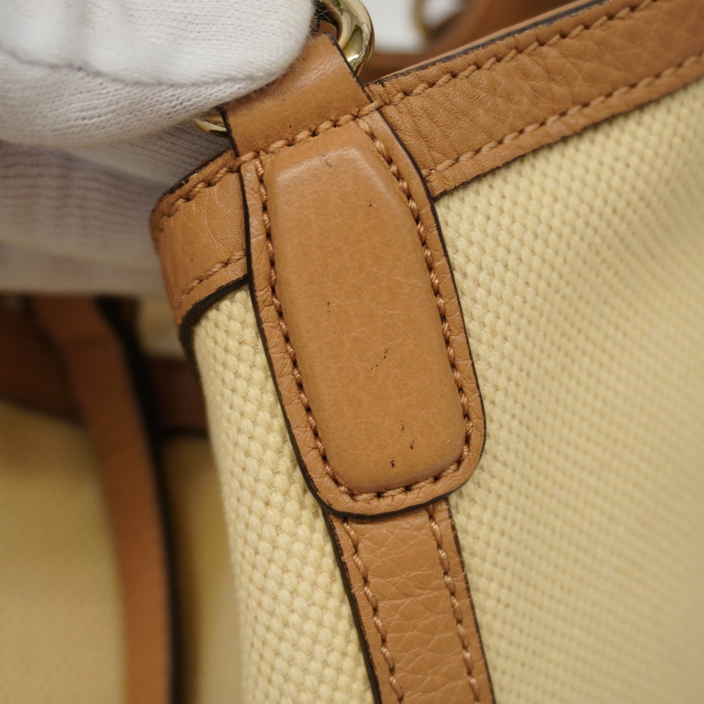 GUCCIAuth Soho 2way Bag Natural/brown336751Leather,Canvas Handbag,Shoulder Bag