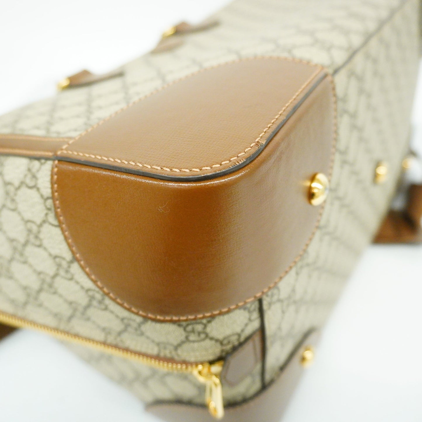 Gucci Interlocking G 322055 Unisex GG Supreme Boston Bag Beige,Brown