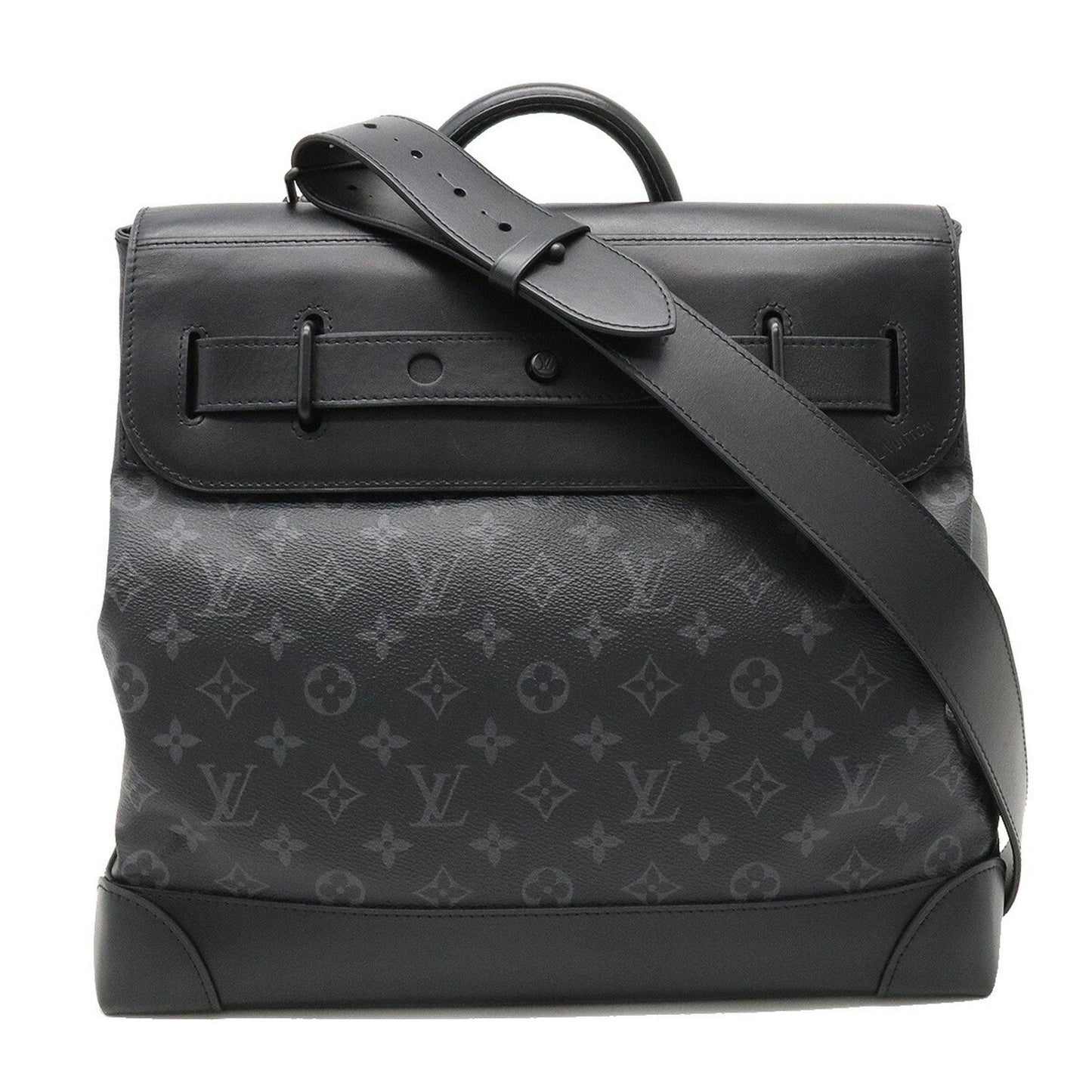 LOUIS VUITTON Monogram Eclipse Steamer PM Handbag Shoulder Bag Leather M44731