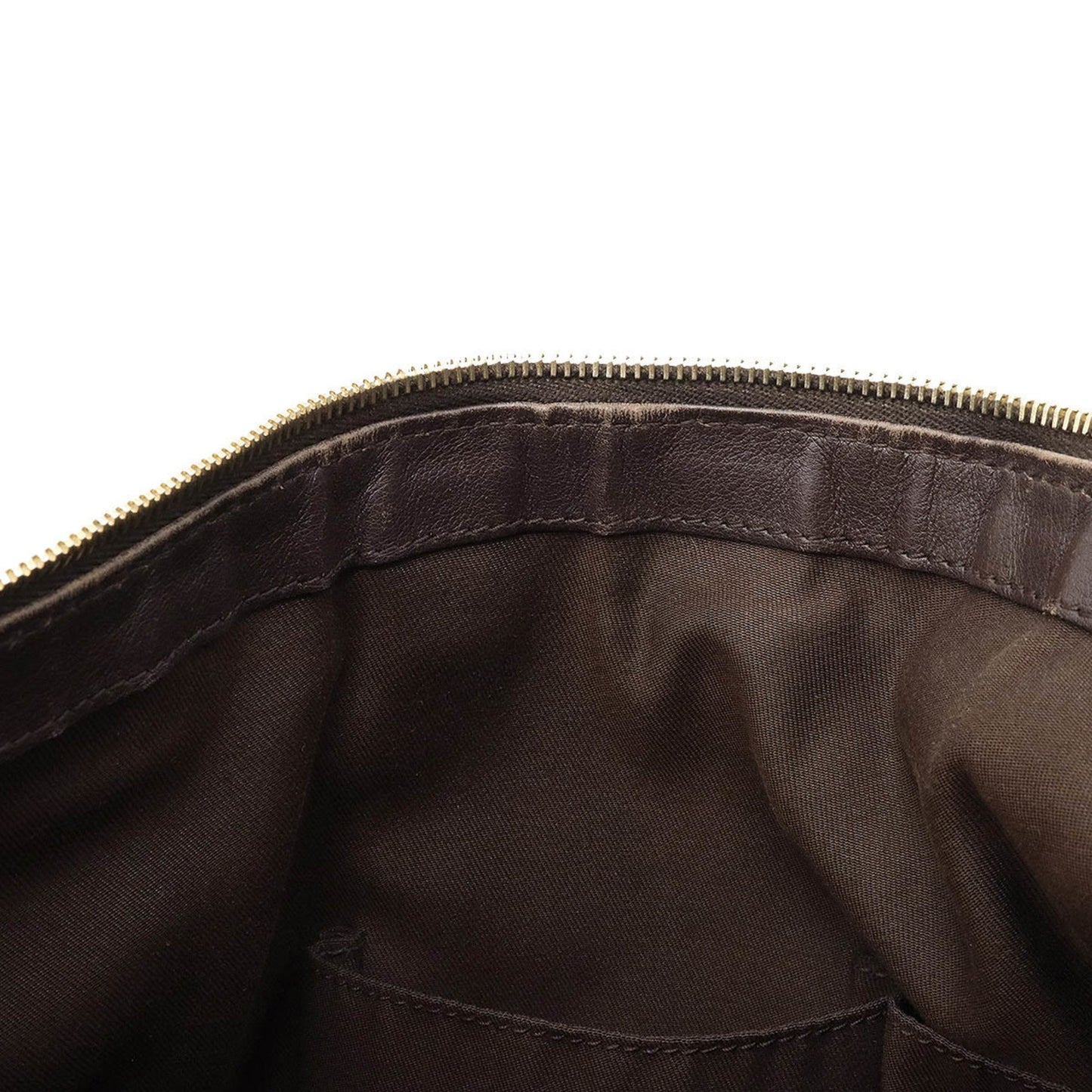 GUCCI Sookie GG Canvas Shoulder Bag Leather Khaki Beige Dark Brown 232955