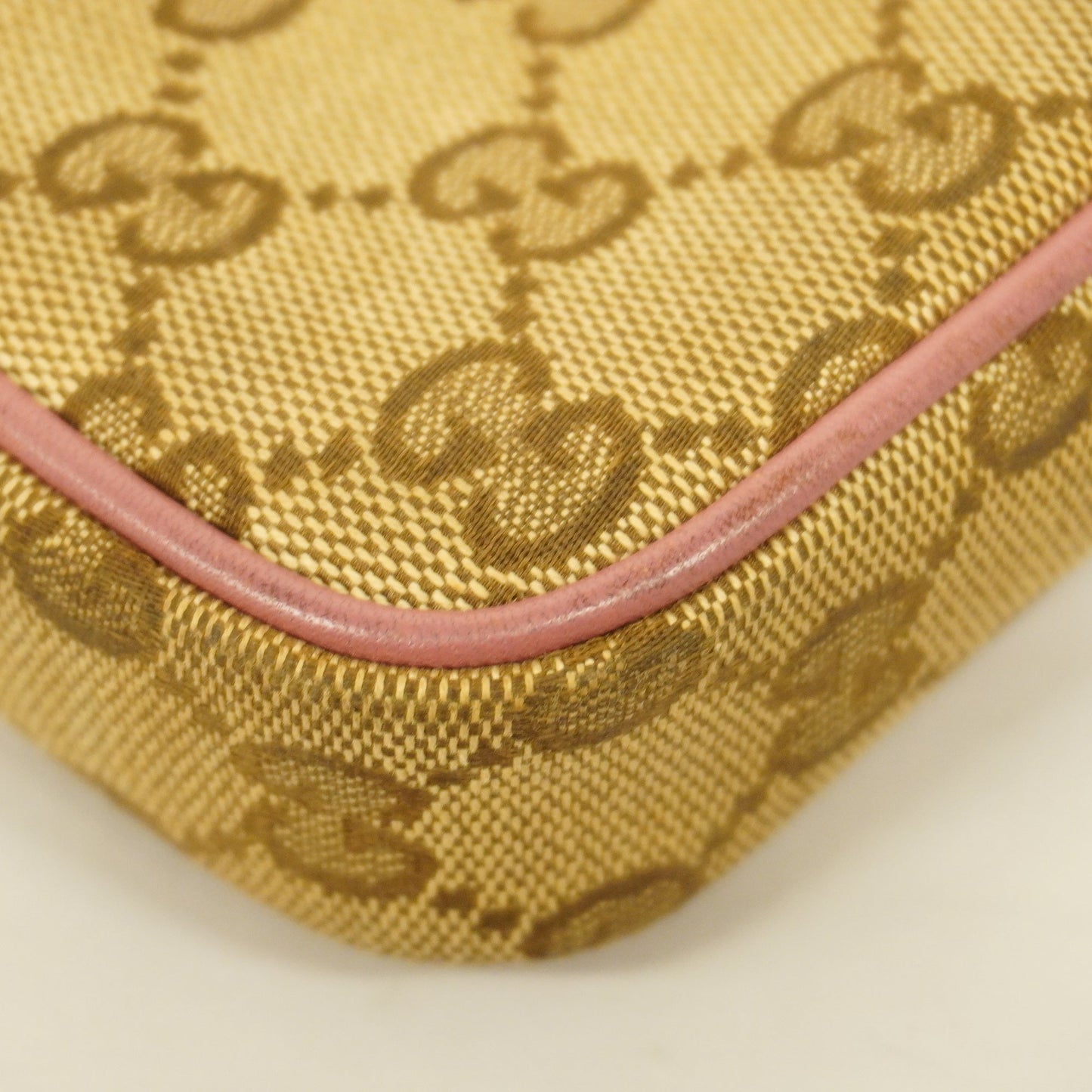 GUCCIAuth Pouch 548393 Women's GG Canvas,Leather Beige,Pink