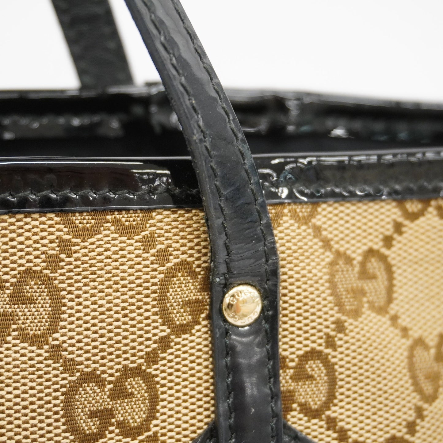Gucci GG Canvas Tote Bag 211976 Women's Canvas Tote Bag Beige,Black