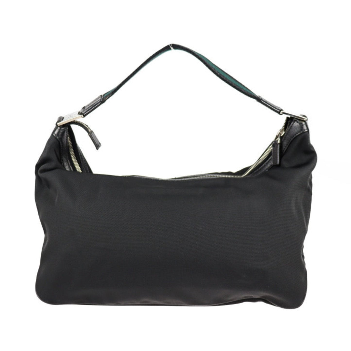 Gucci Horsebit Shoulder Bag 146243 Nylon Canvas Leather Black Semi