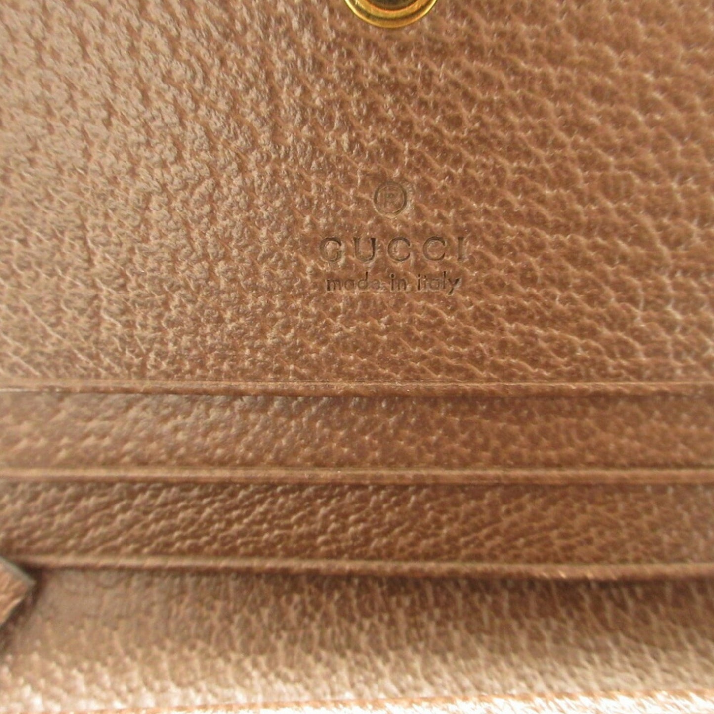 Gucci 658244 Jumbo GG Bamboo Canvas Leather Brown Bifold Wallet 0153