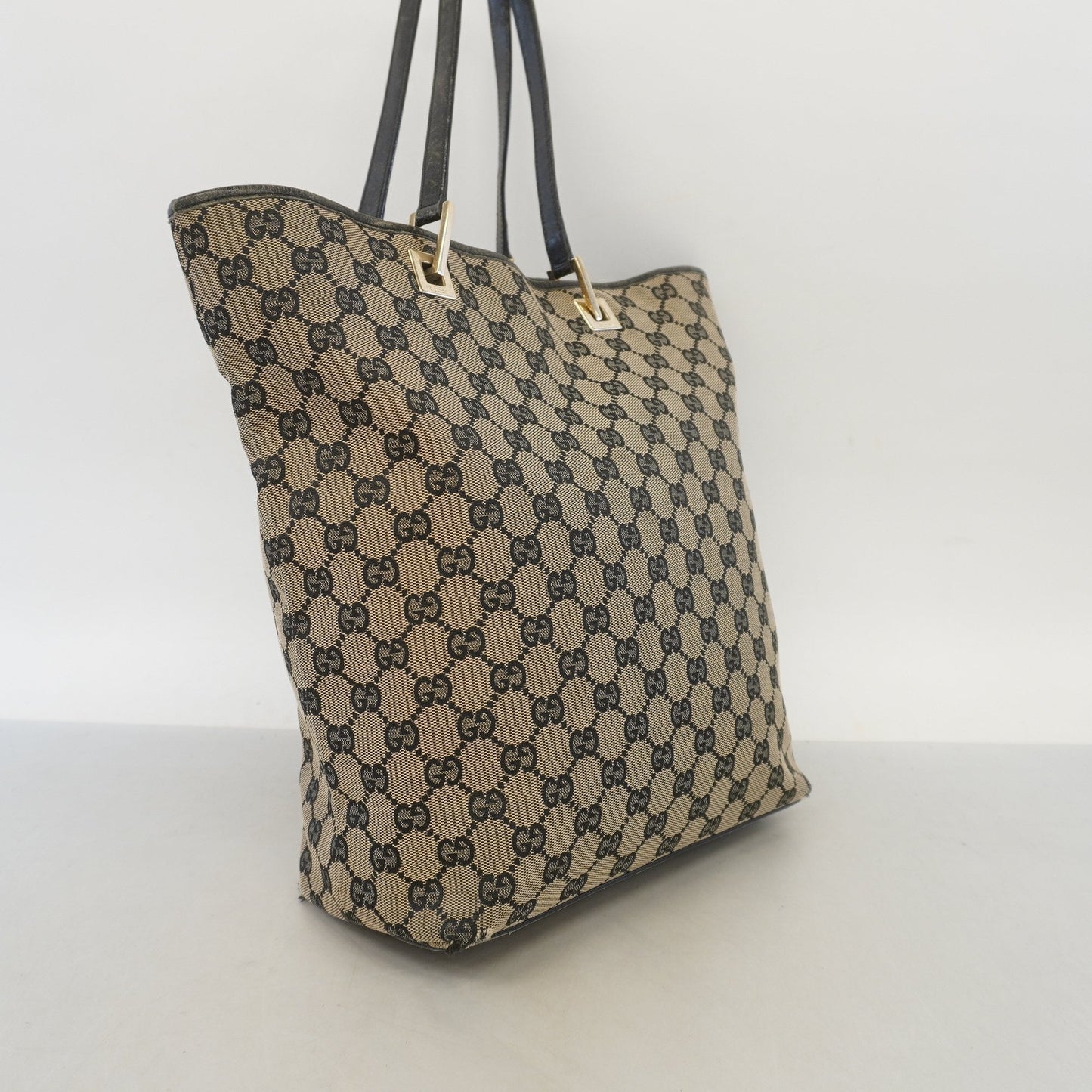 Gucci 002 1098 Women's GG Canvas Tote Bag Black