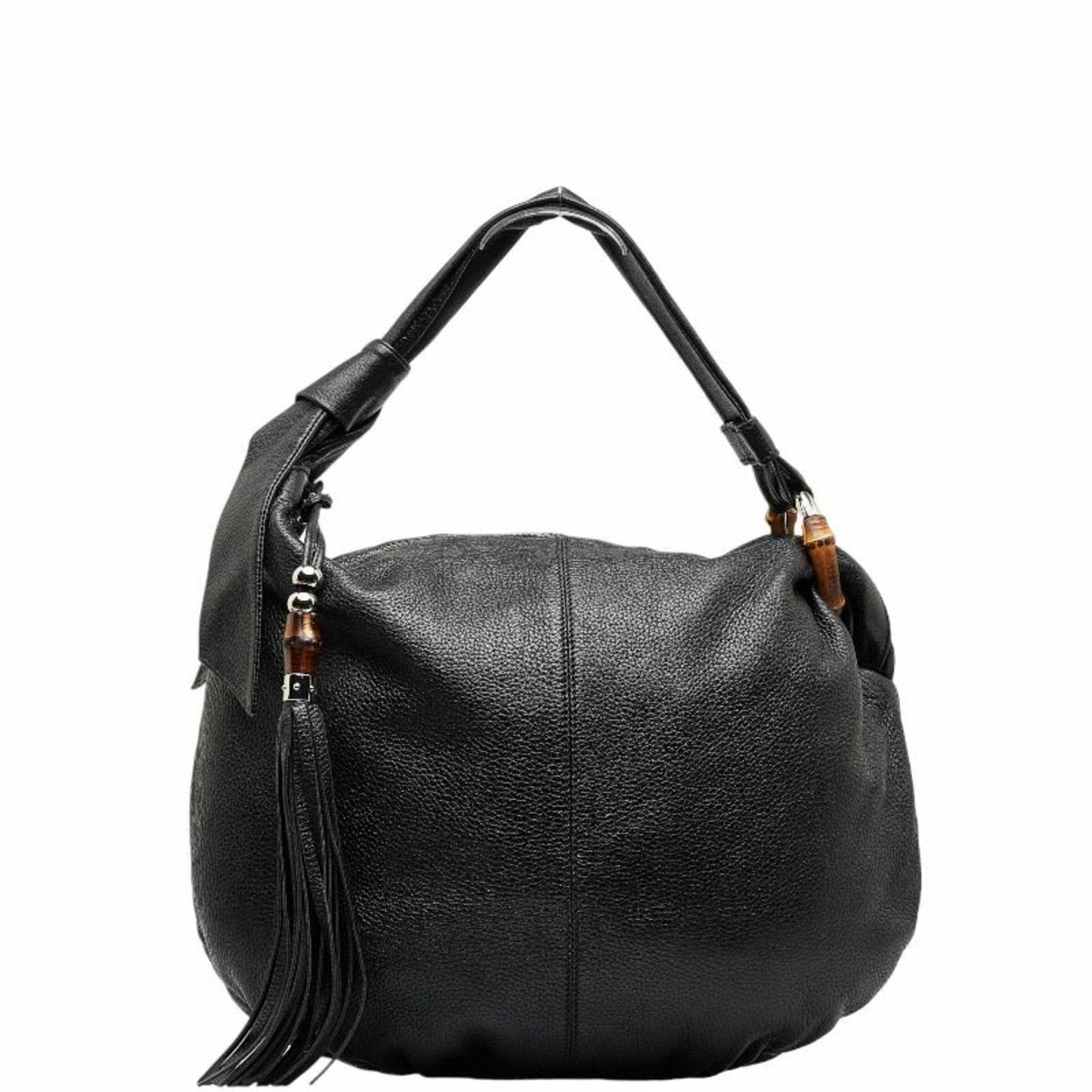 GUCCI Bamboo Hobo One Shoulder Bag 232930 Black Leather Women's