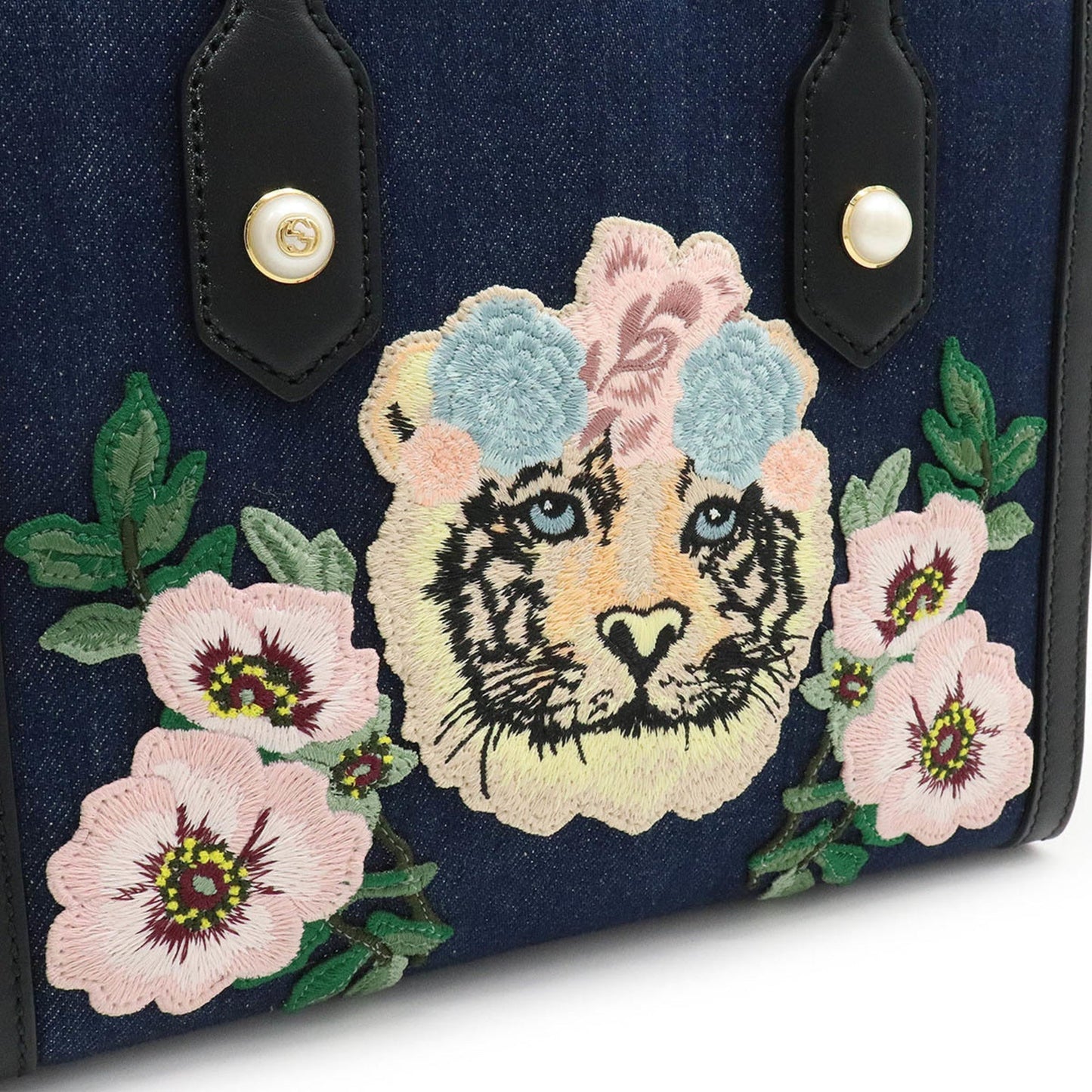 Gucci tiger embroidery flower handbag shoulder bag leather day limited 456546