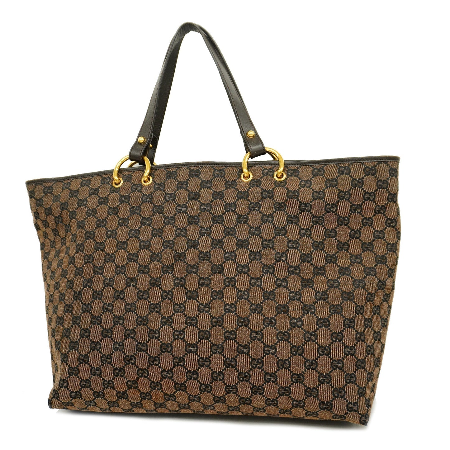 GUCCIAuth GG Canvas 130736 Women's GG Canvas Tote Bag Brown